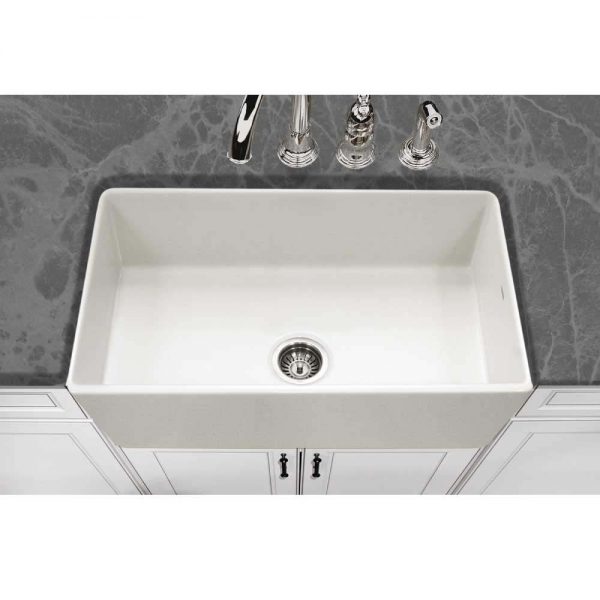 Houzer Platus 33" Fireclay Apron Front Farmhouse Single Bowl Kitchen Sink