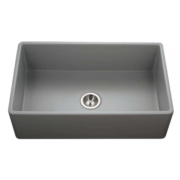 Houzer Platus 33" Fireclay Apron Front Farmhouse Single Bowl Kitchen Sink