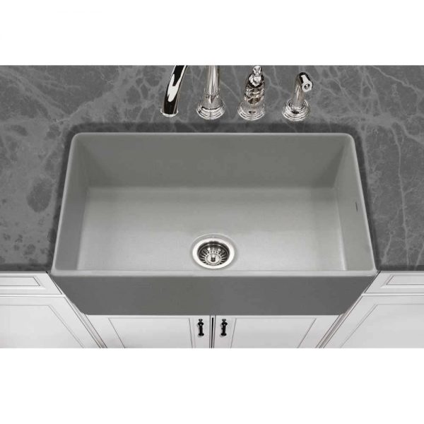 Houzer Platus 33" Fireclay Apron Front Farmhouse Single Bowl Kitchen Sink