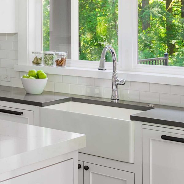 Houzer Platus 26" Fireclay Apron Front Farmhouse Single Bowl Kitchen Sink