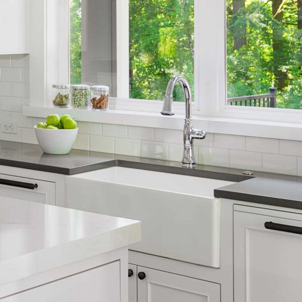 Houzer Platus 26" Fireclay Apron Front Farmhouse Single Bowl Kitchen Sink