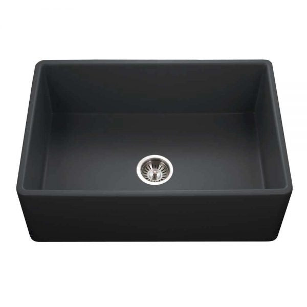 Houzer Platus 30 inch White Fireclay Apron Front Farmhouse Single Bowl Kitchen Sink - PTS-4100 WH