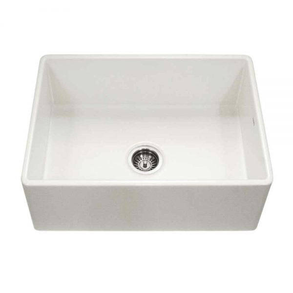 Houzer Platus 30 inch White Fireclay Apron Front Farmhouse Single Bowl Kitchen Sink - PTS-4100 WH