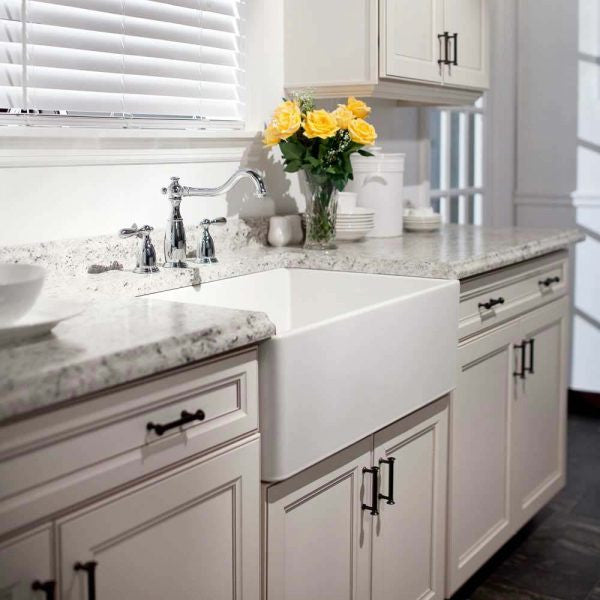 Houzer Platus 30 inch White Fireclay Apron Front Farmhouse Single Bowl Kitchen Sink - PTS-4100 WH