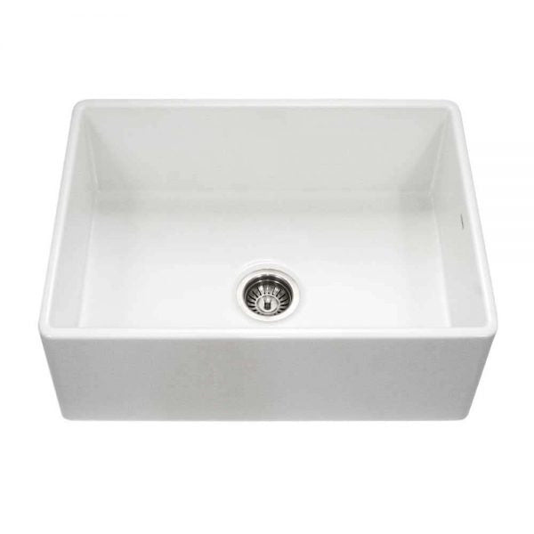 Houzer Platus 30 inch White Fireclay Apron Front Farmhouse Single Bowl Kitchen Sink - PTS-4100 WH