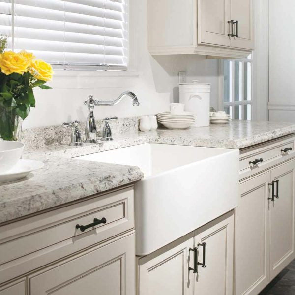 Houzer Platus 30 inch White Fireclay Apron Front Farmhouse Single Bowl Kitchen Sink - PTS-4100 WH