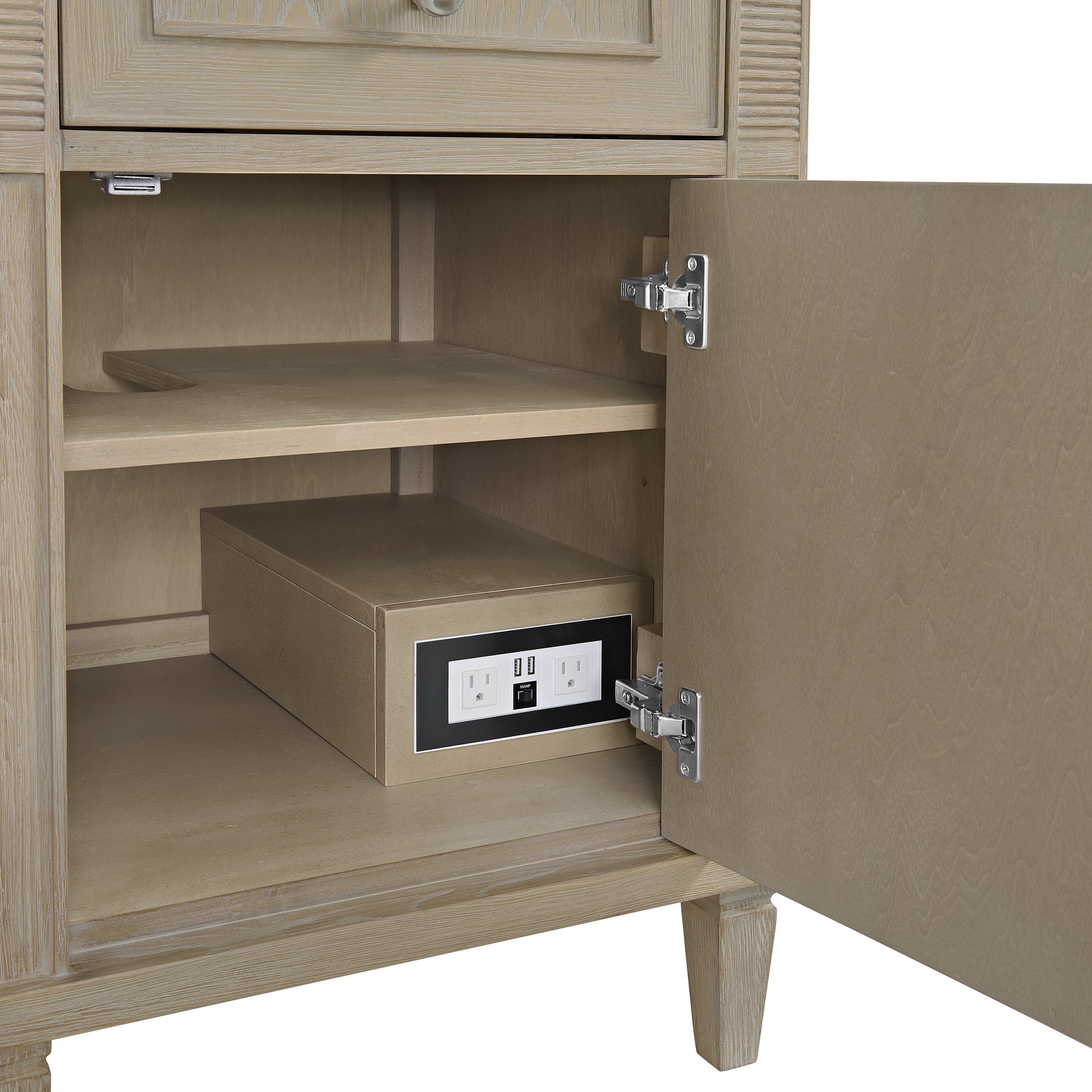 James Martin Lorelai 60" Double Vanity in Whitewashed Oak with 3cm Countertop and FreePower Wireless Charger