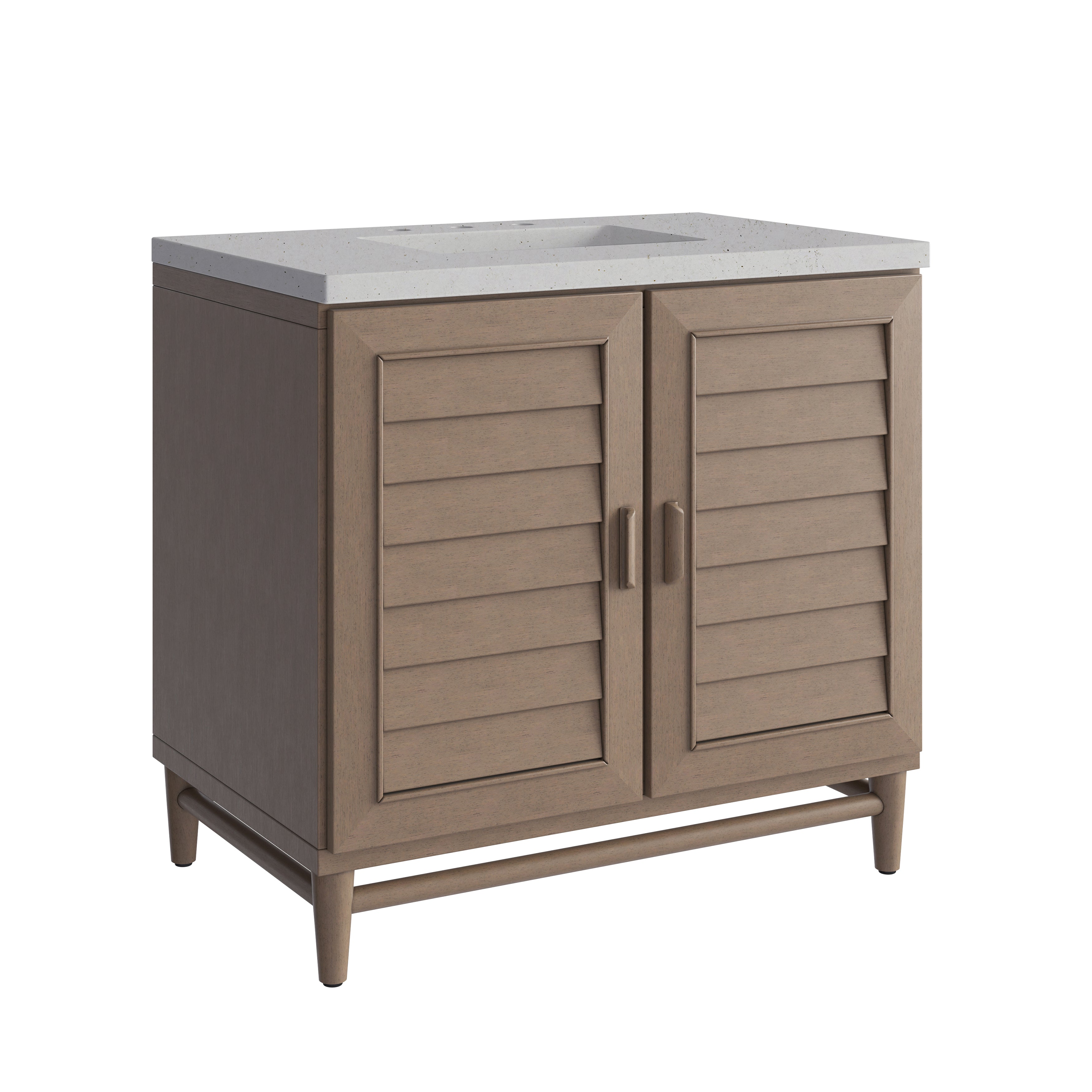 James Martin Portland 36" Single Vanity in Whitewashed Walnut with 3cm Countertop