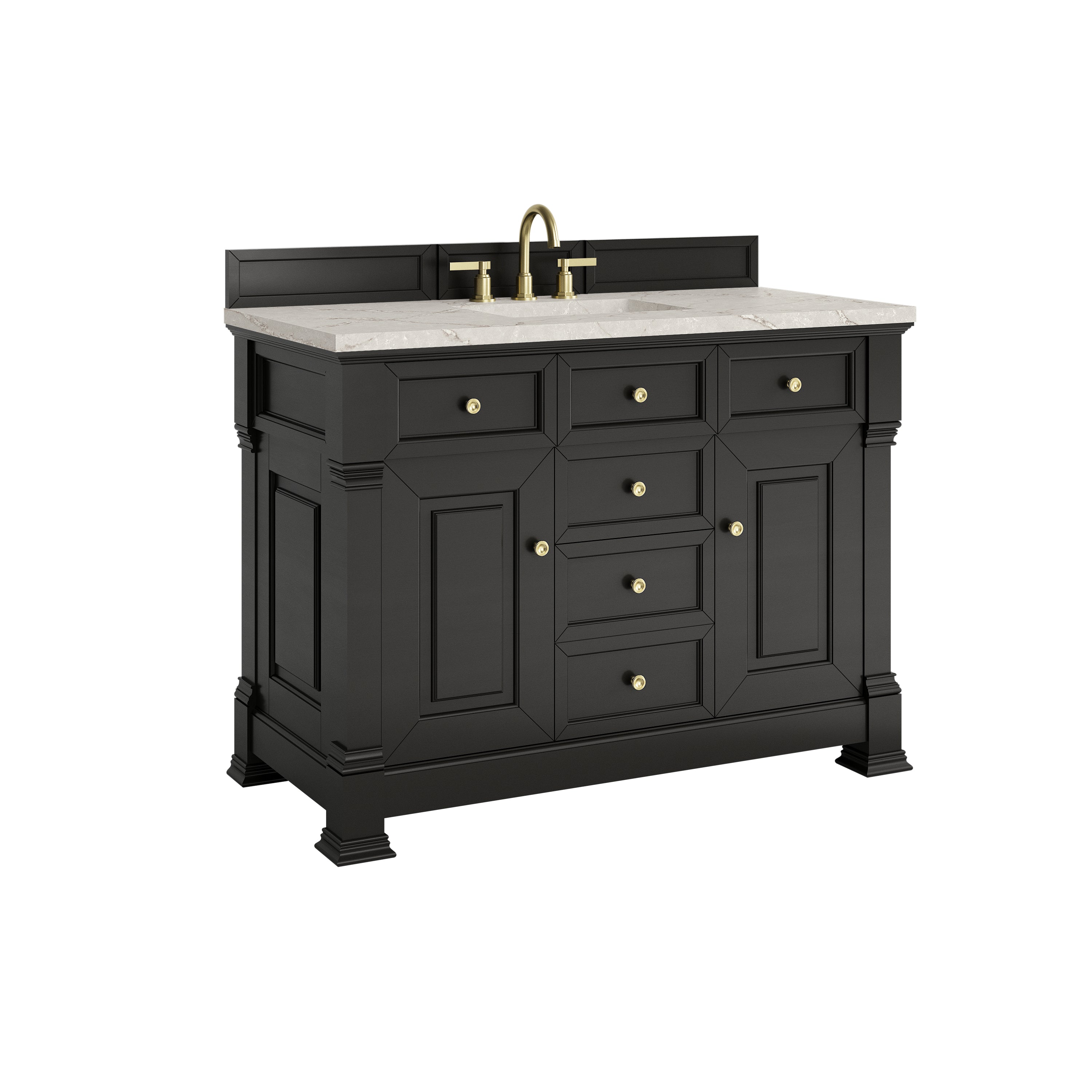 James Martin Brookfield 48" Single Vanity in Black Onyx with 3cm Countertop