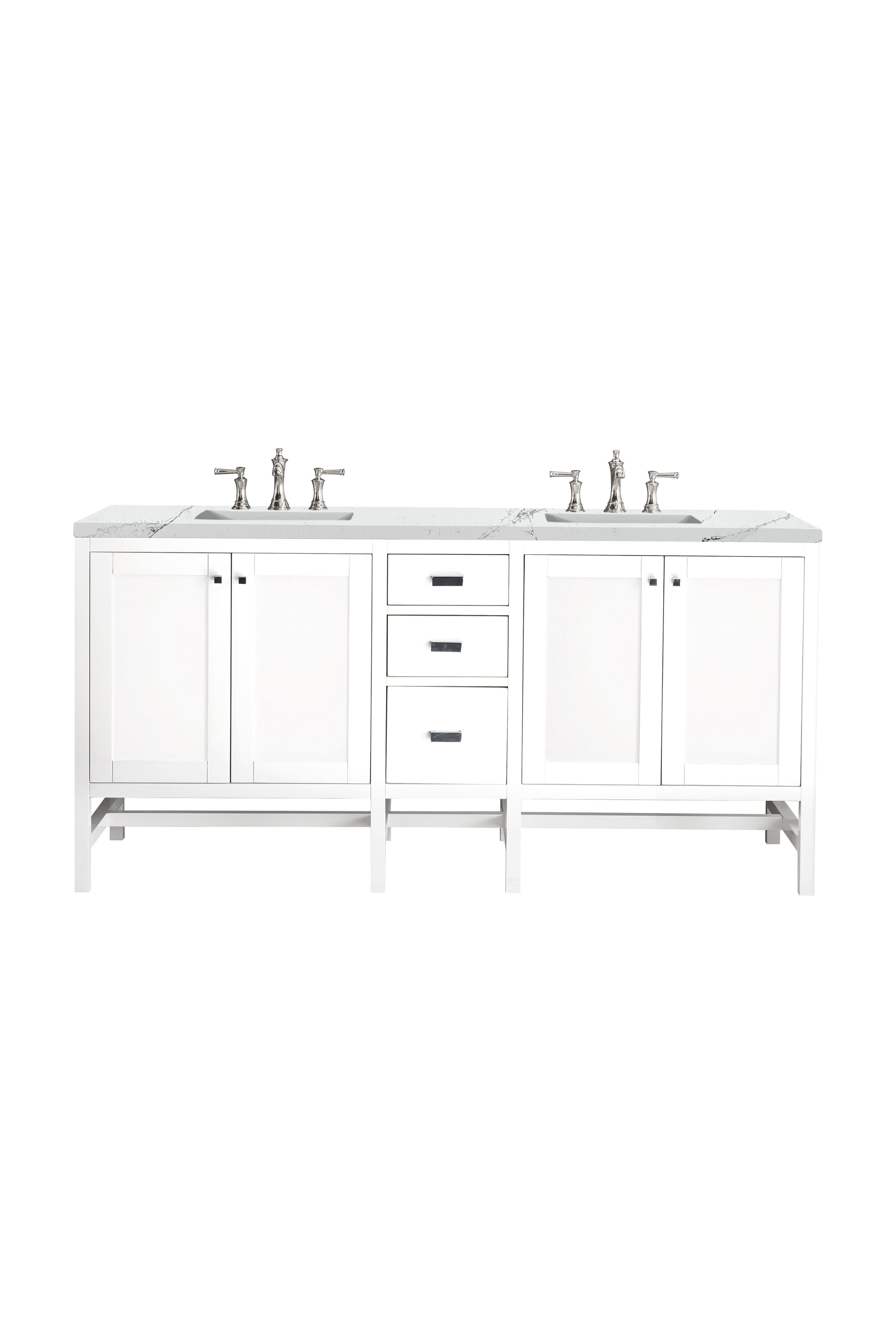 James Martin Addison 72" Double Vanity in Glossy White with 3cm Countertop