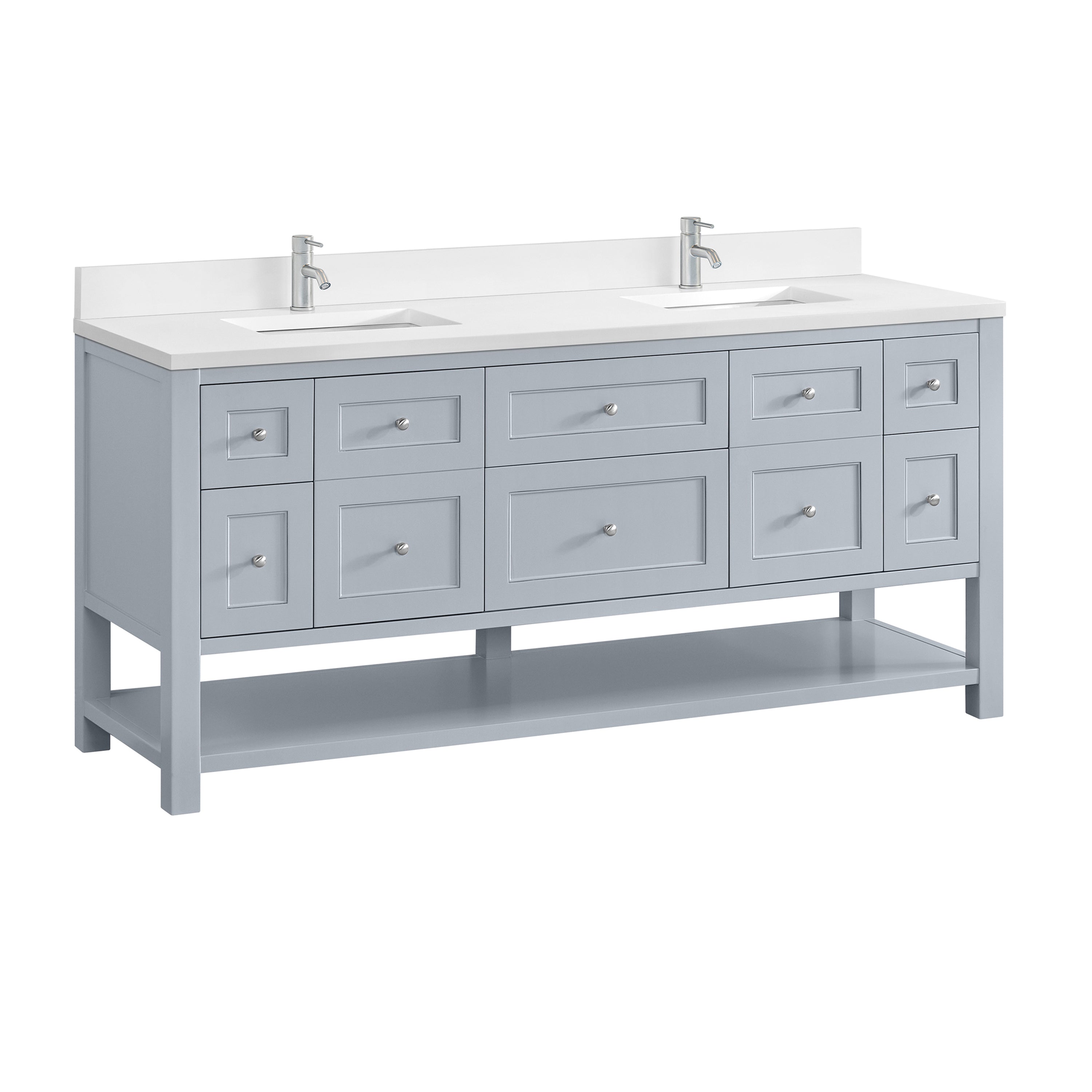 James Martin Breckenridge 72" Double Vanity in Serenity Blue with 3cm Countertop