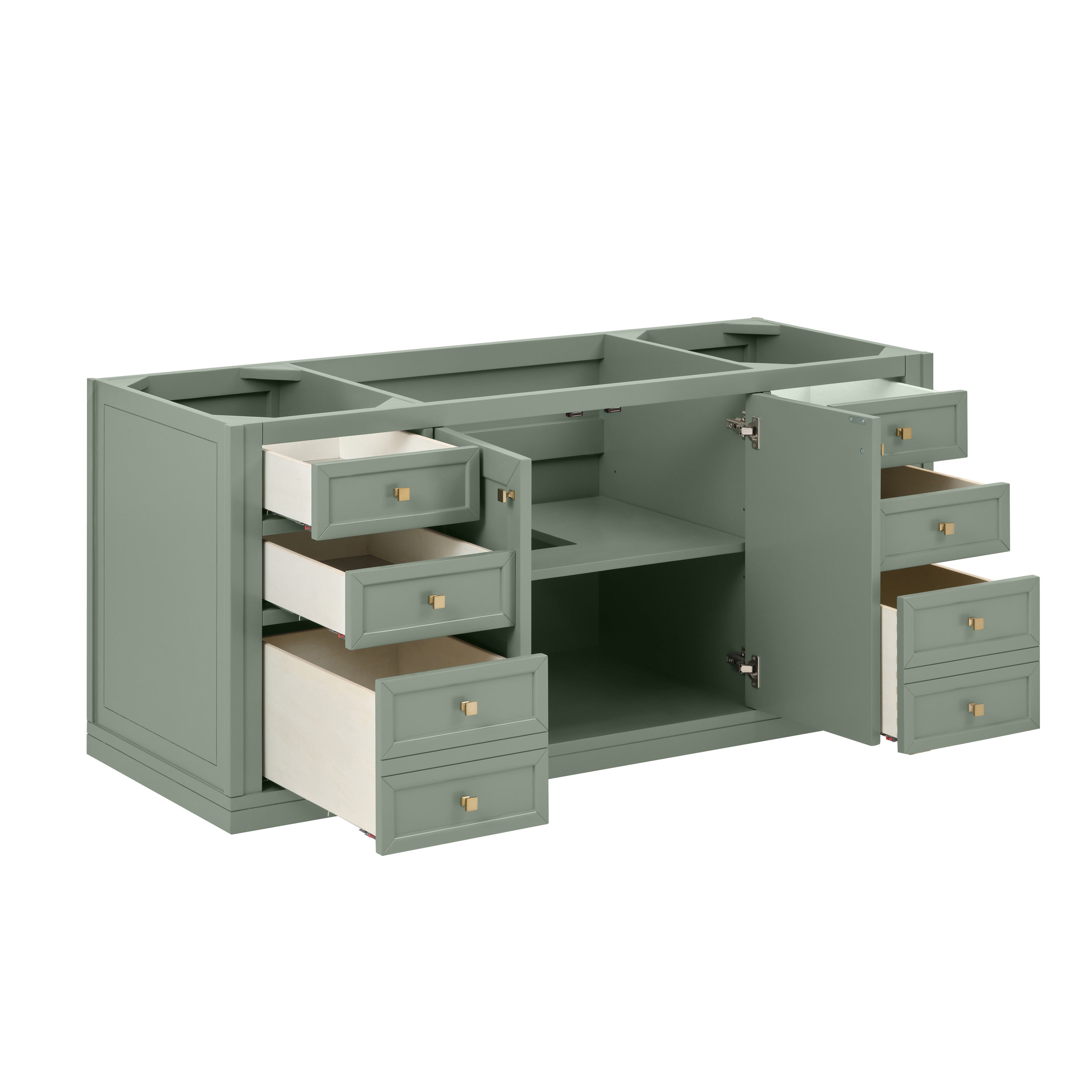 James Martin Chicago 60" Single Vanity in Smokey Celadon with 3cm Countertop and FreePower Wireless Charger