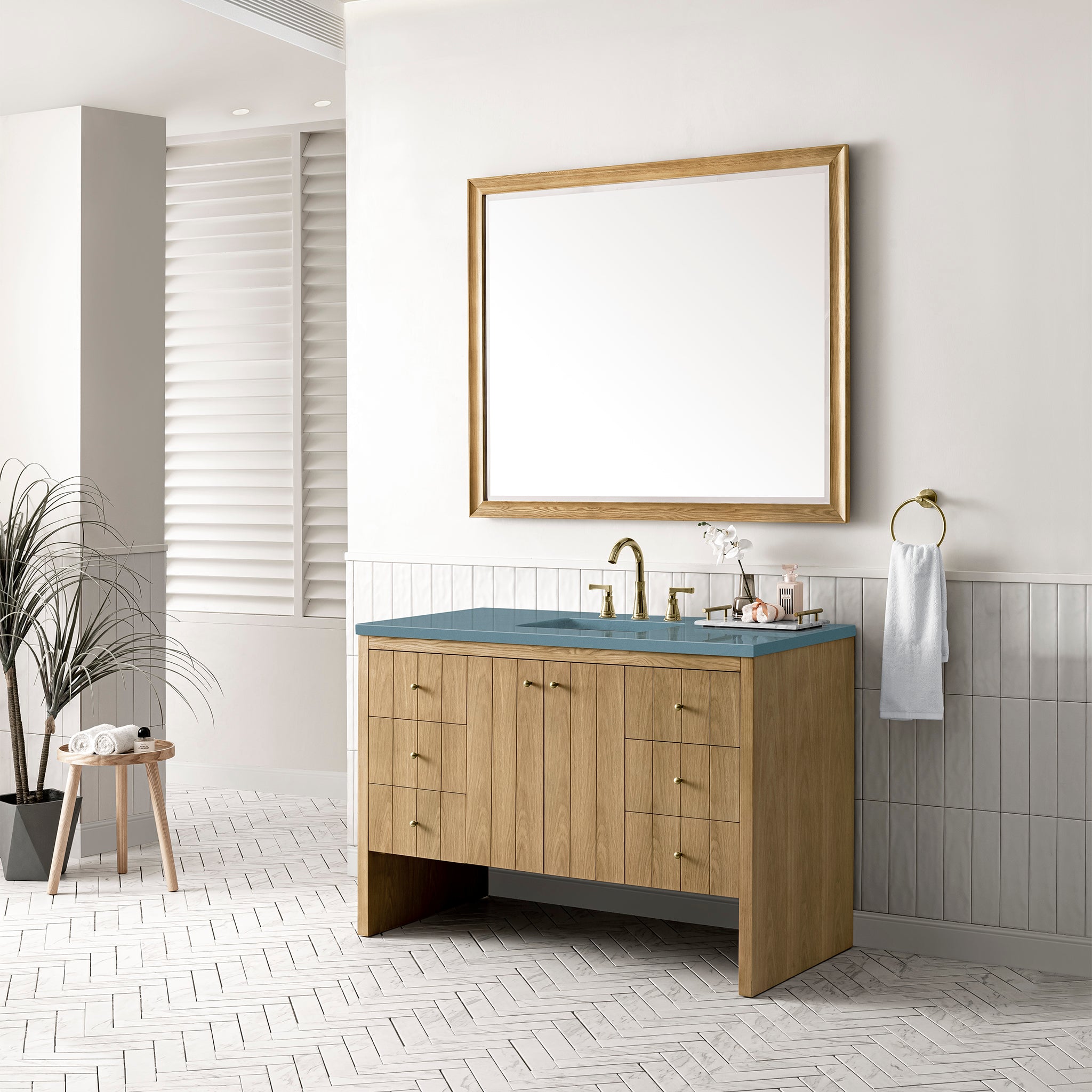 James Martin Hudson 48" Single Vanity in Light Natural Oak with 3cm Countertop