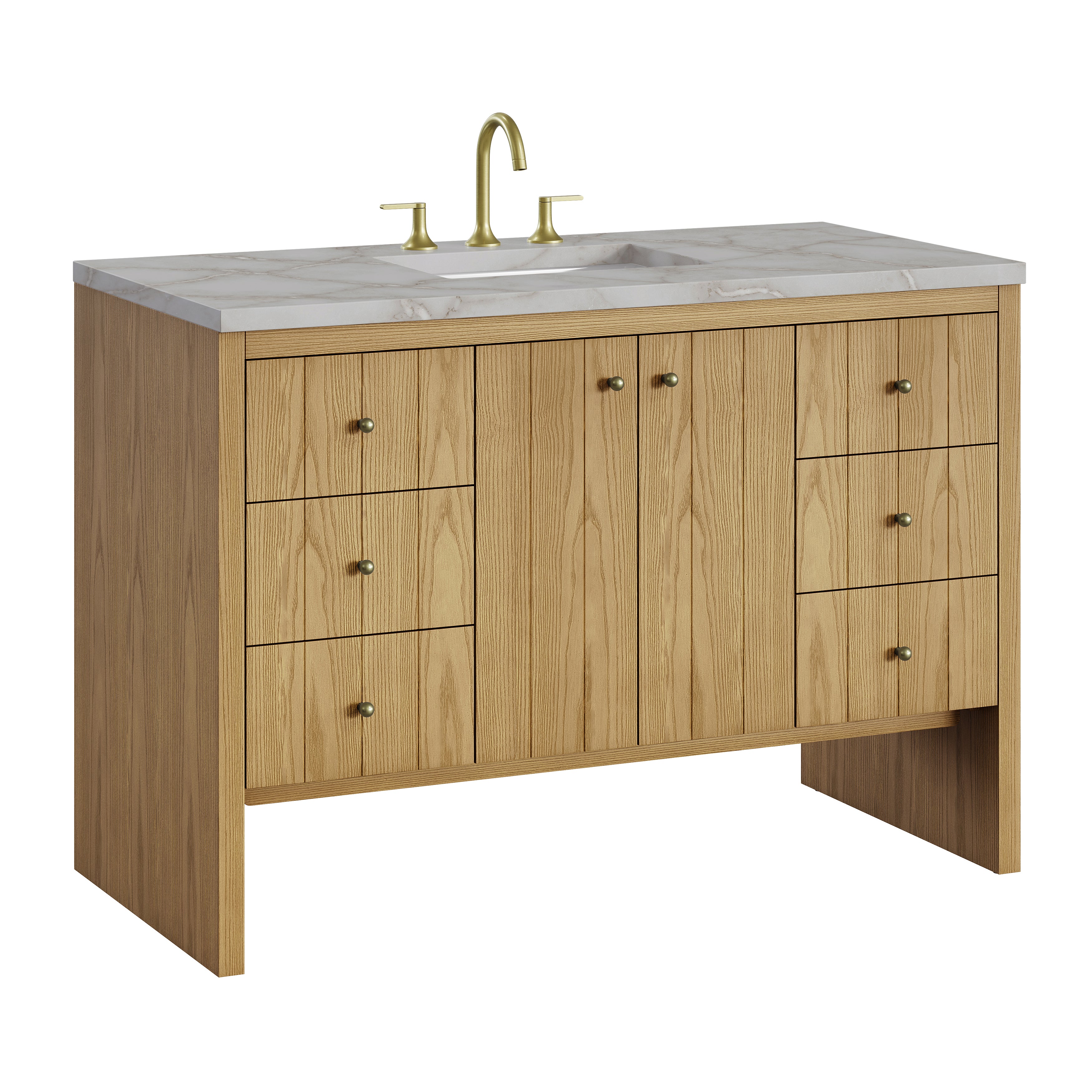 James Martin Hudson 48" Single Vanity in Light Natural Oak with 3cm Countertop