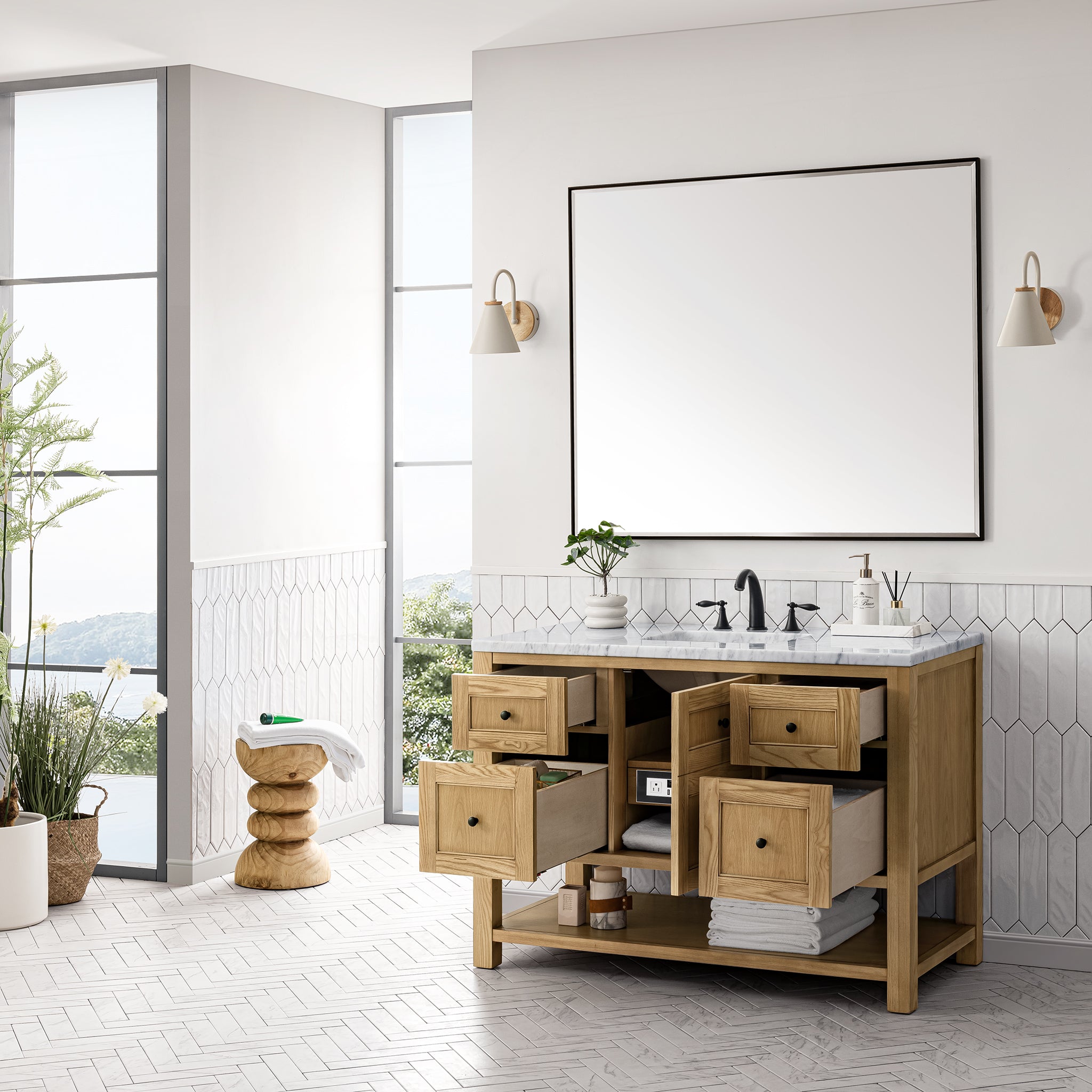 James Martin Breckenridge 48" Single Vanity in Light Natural Oak with 3cm Countertop