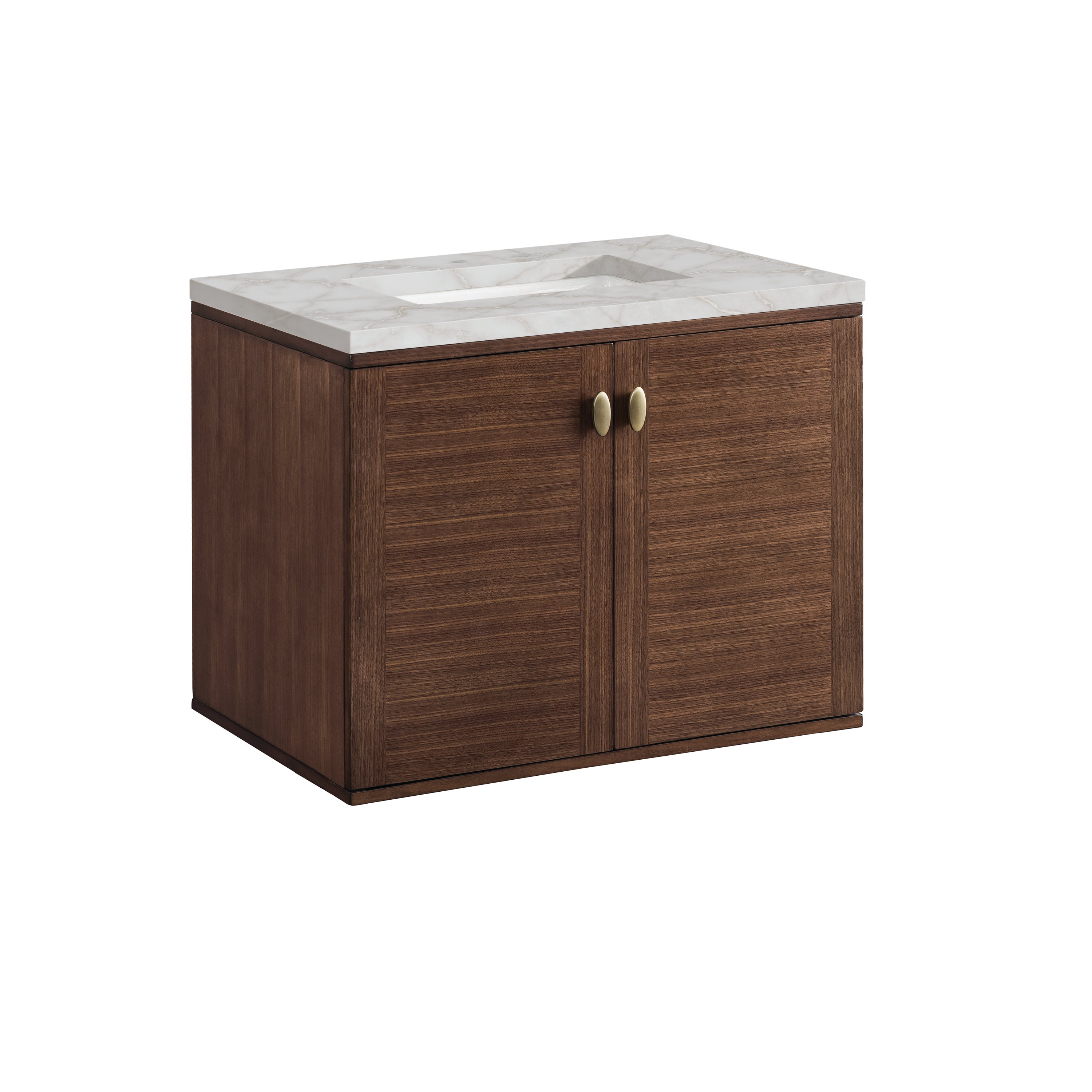 James Martin Amberly 30" Single Vanity in Mid-Century Walnut with 3cm Countertop