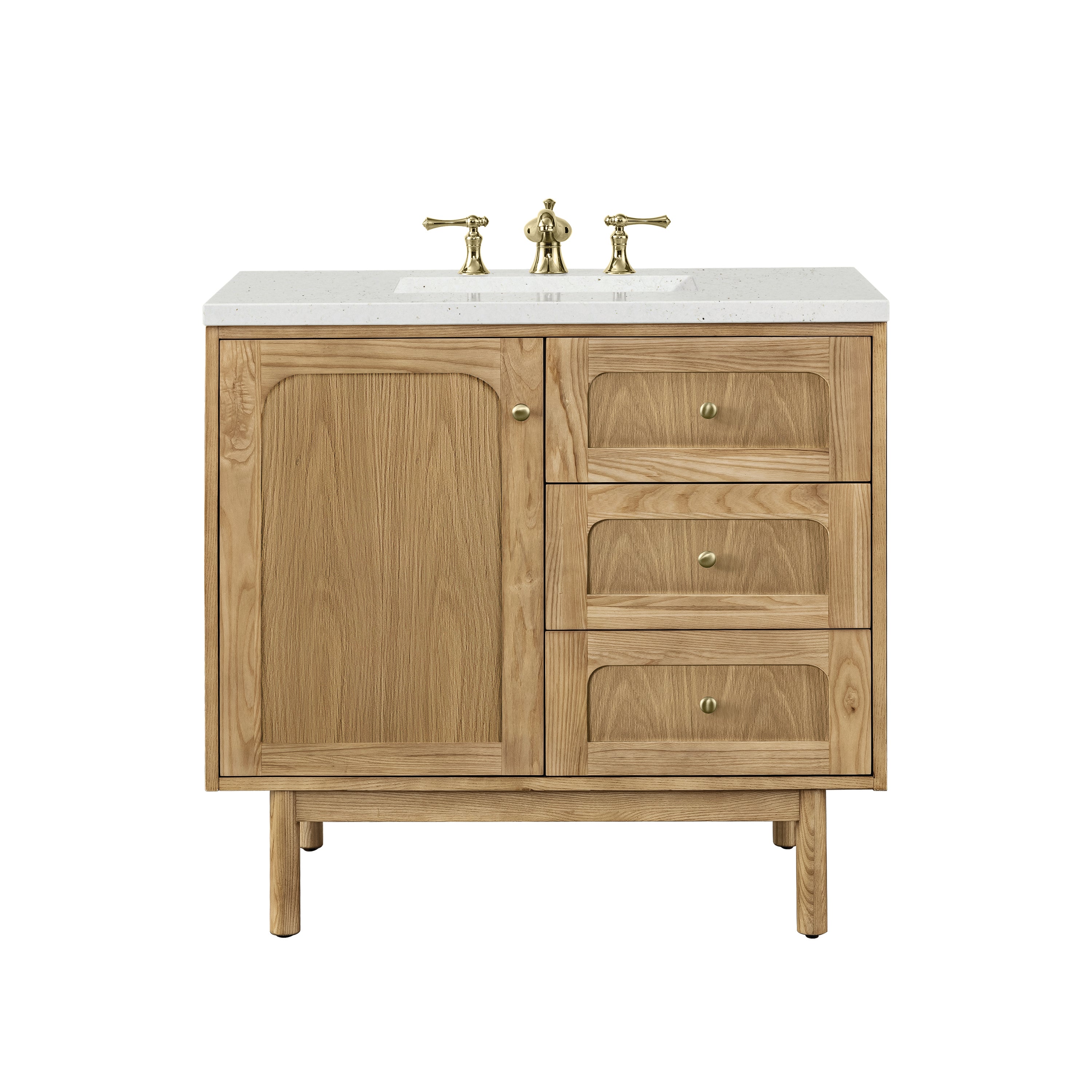 James Martin Laurent 36" Single Vanity in Light Natural Oak with 3cm Countertop
