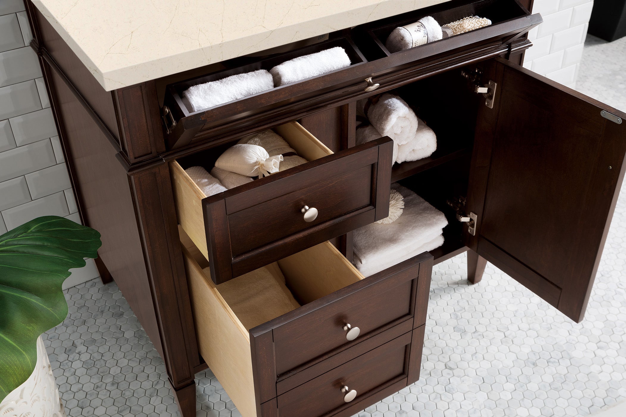 James Martin Brittany 36" Single Vanity in Burnished Mahogany with 3cm Countertop