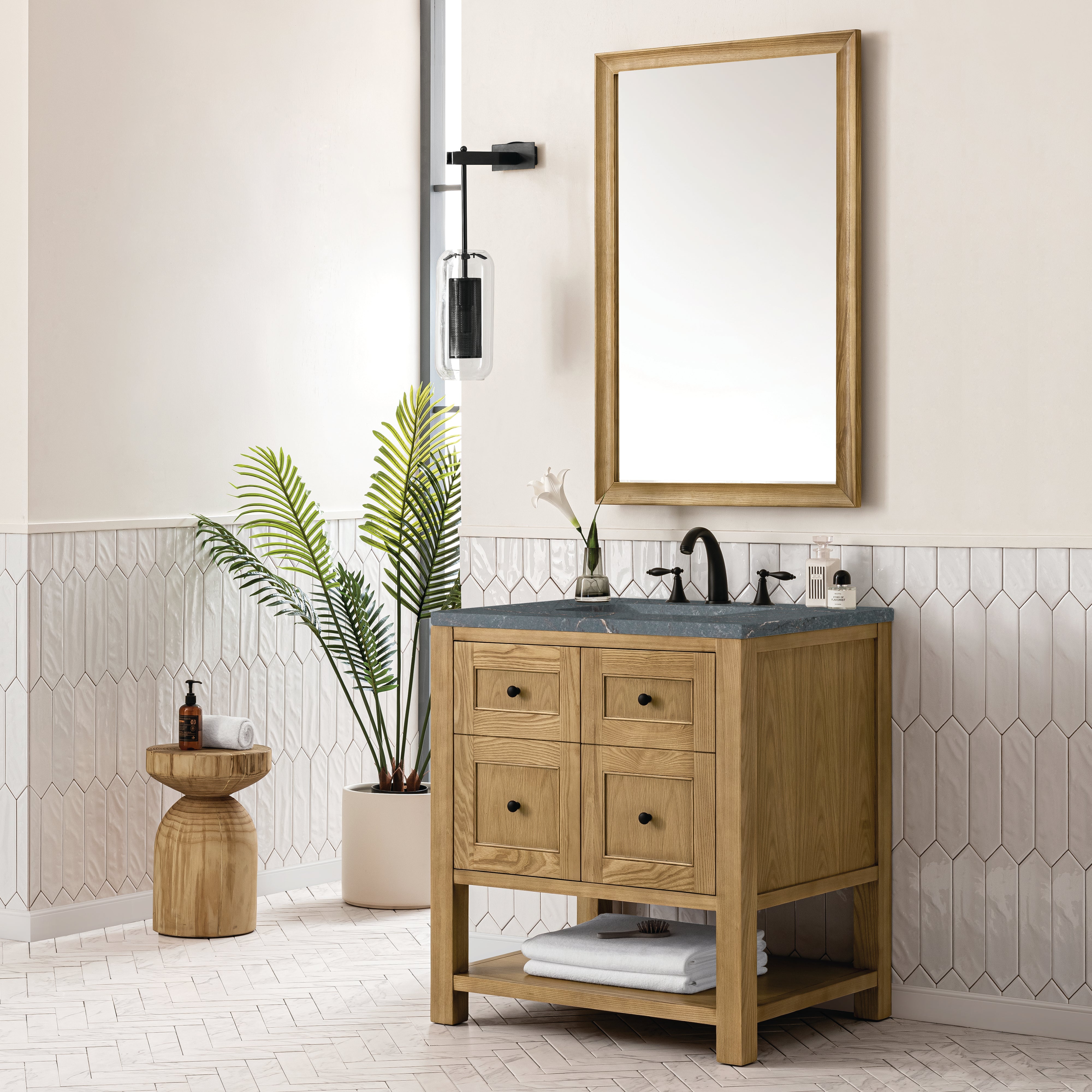 James Martin Breckenridge 30" Single Vanity in Light Natural Oak with 3cm Countertop