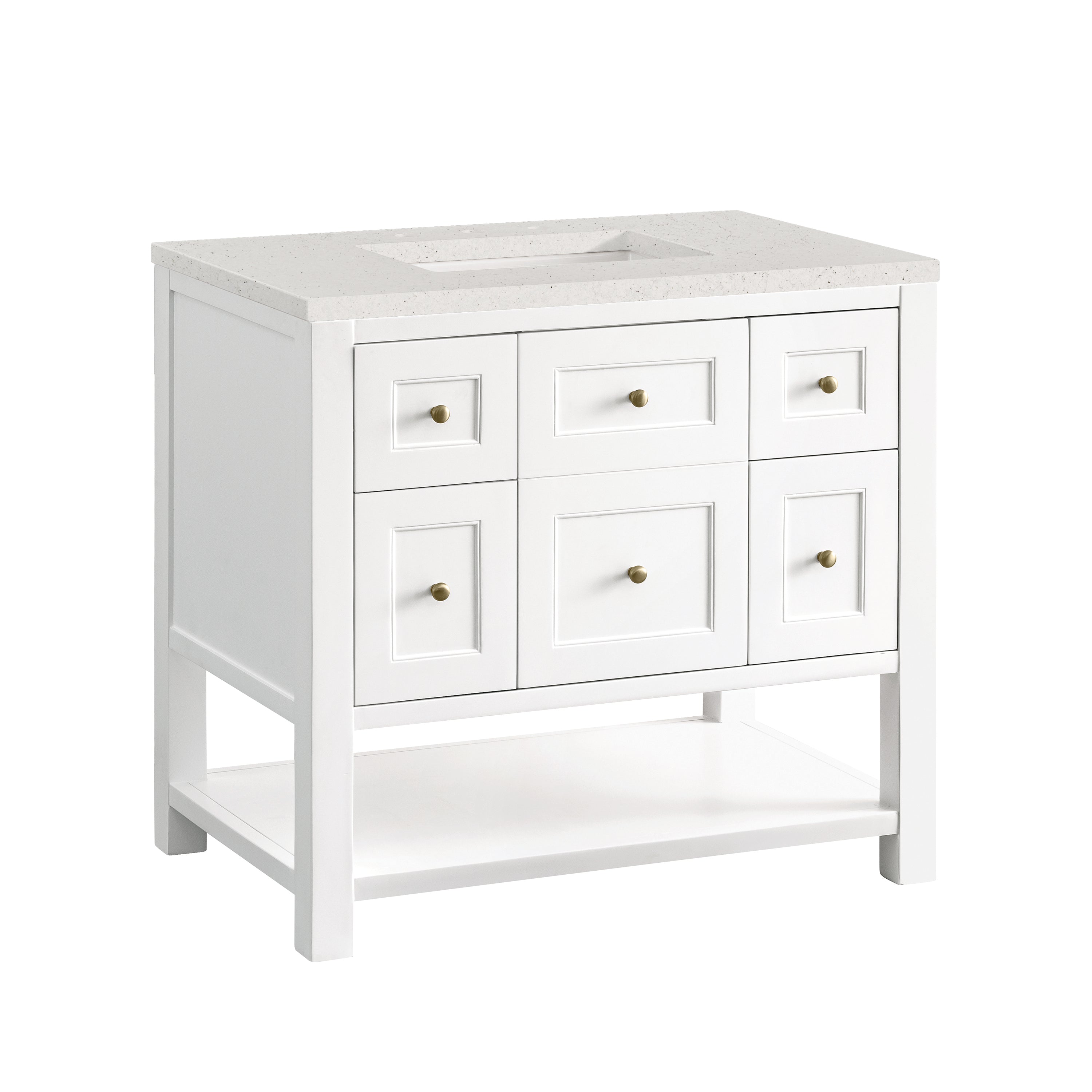 James Martin Breckenridge 36" Single Vanity in Bright White with 3cm Countertop