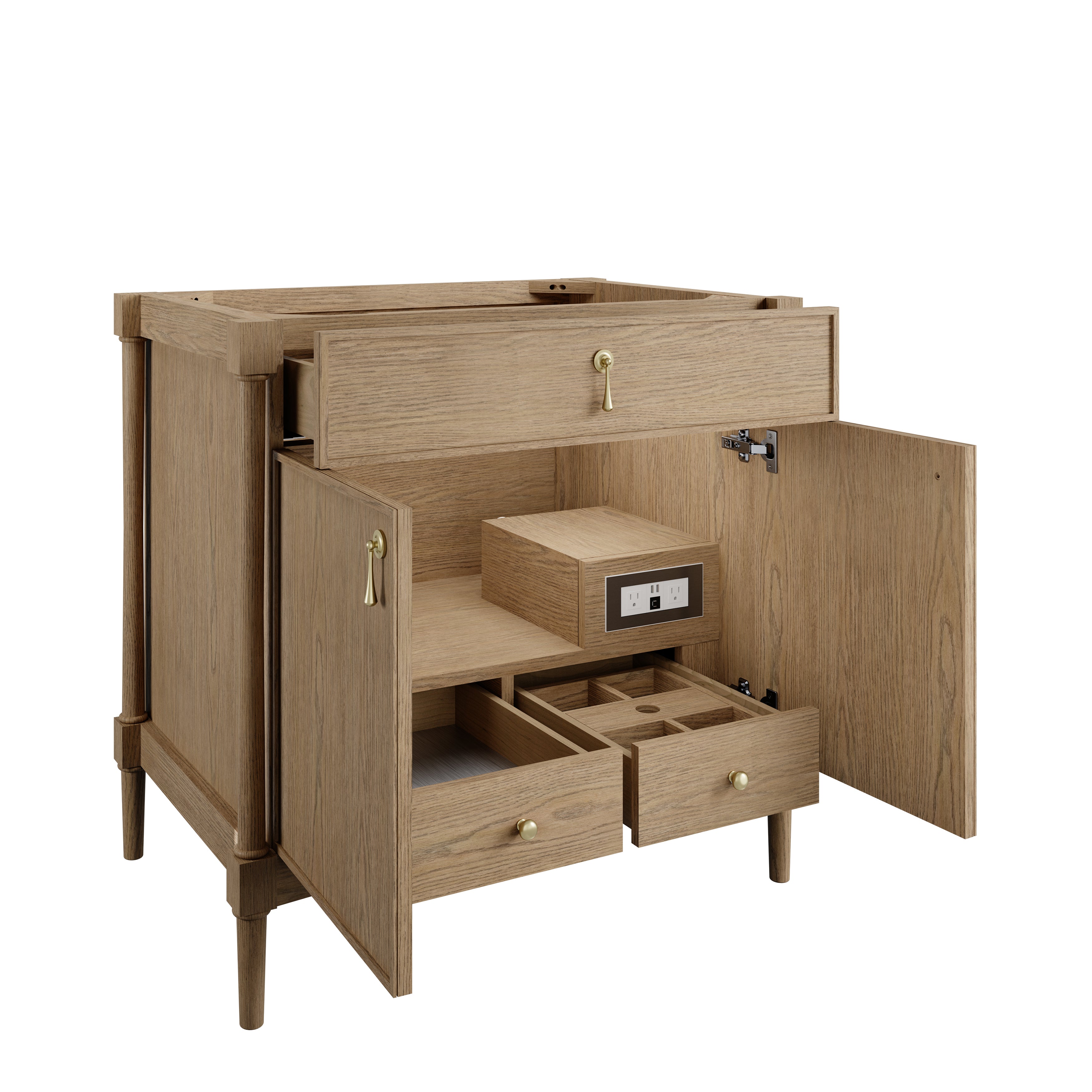 James Martin Kinnsden 36" Single Vanity in Weathered Oak with 3cm Countertop