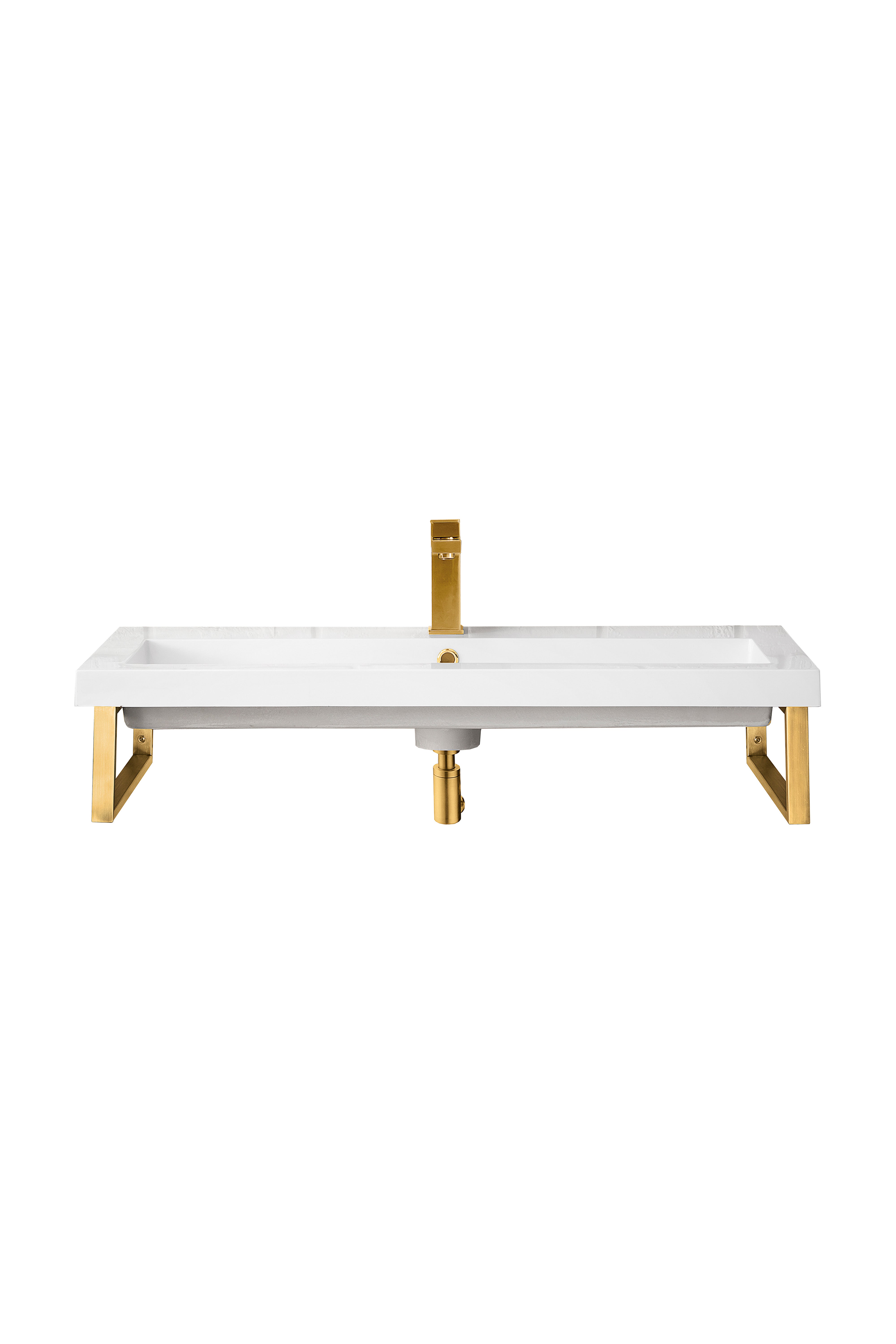 James Martin Two Boston 15.25" Wall Brackets with 39.5" White Glossy Composite Stone Top
