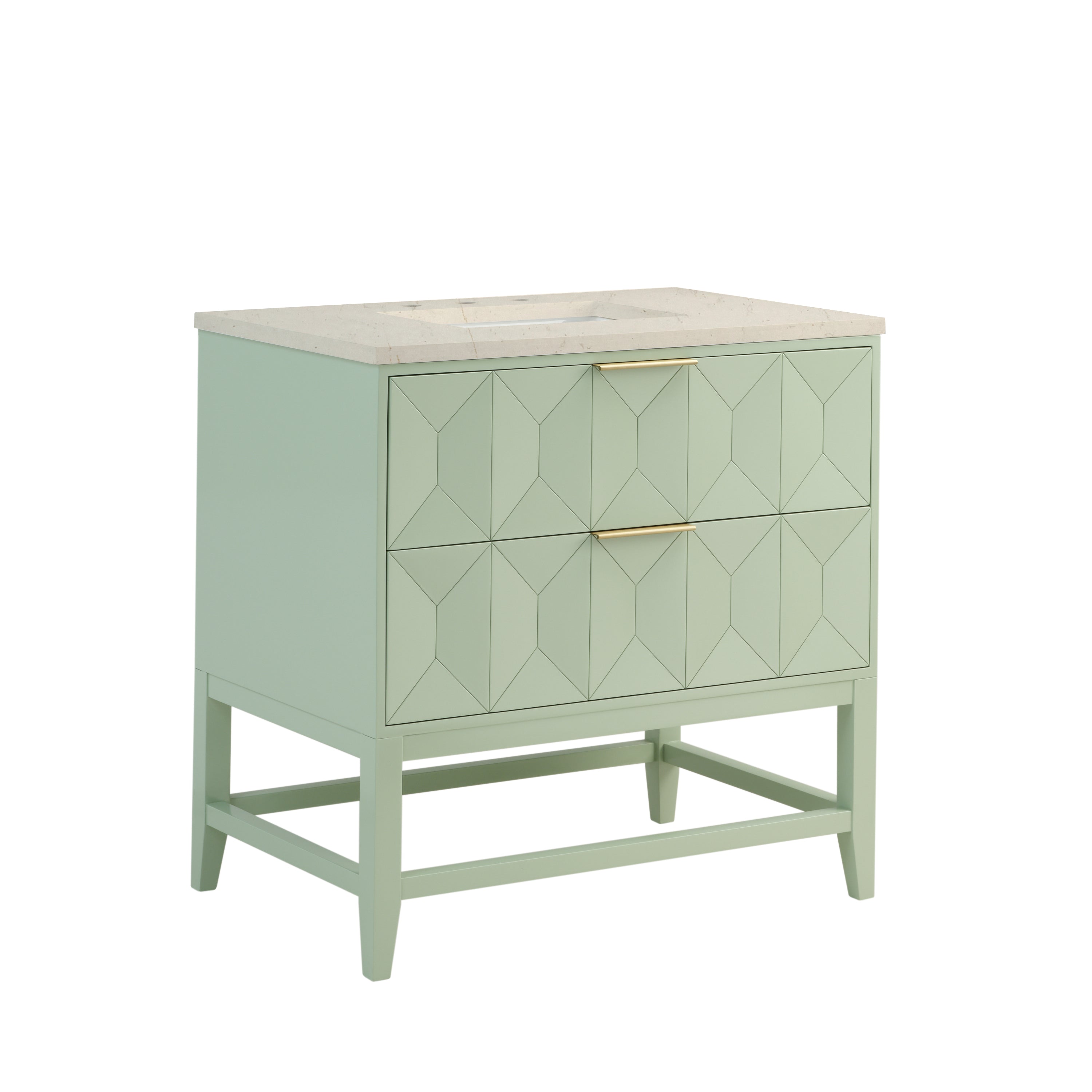 James Martin Emmeline 36" Single Vanity in Pistachio with 3cm Countertop