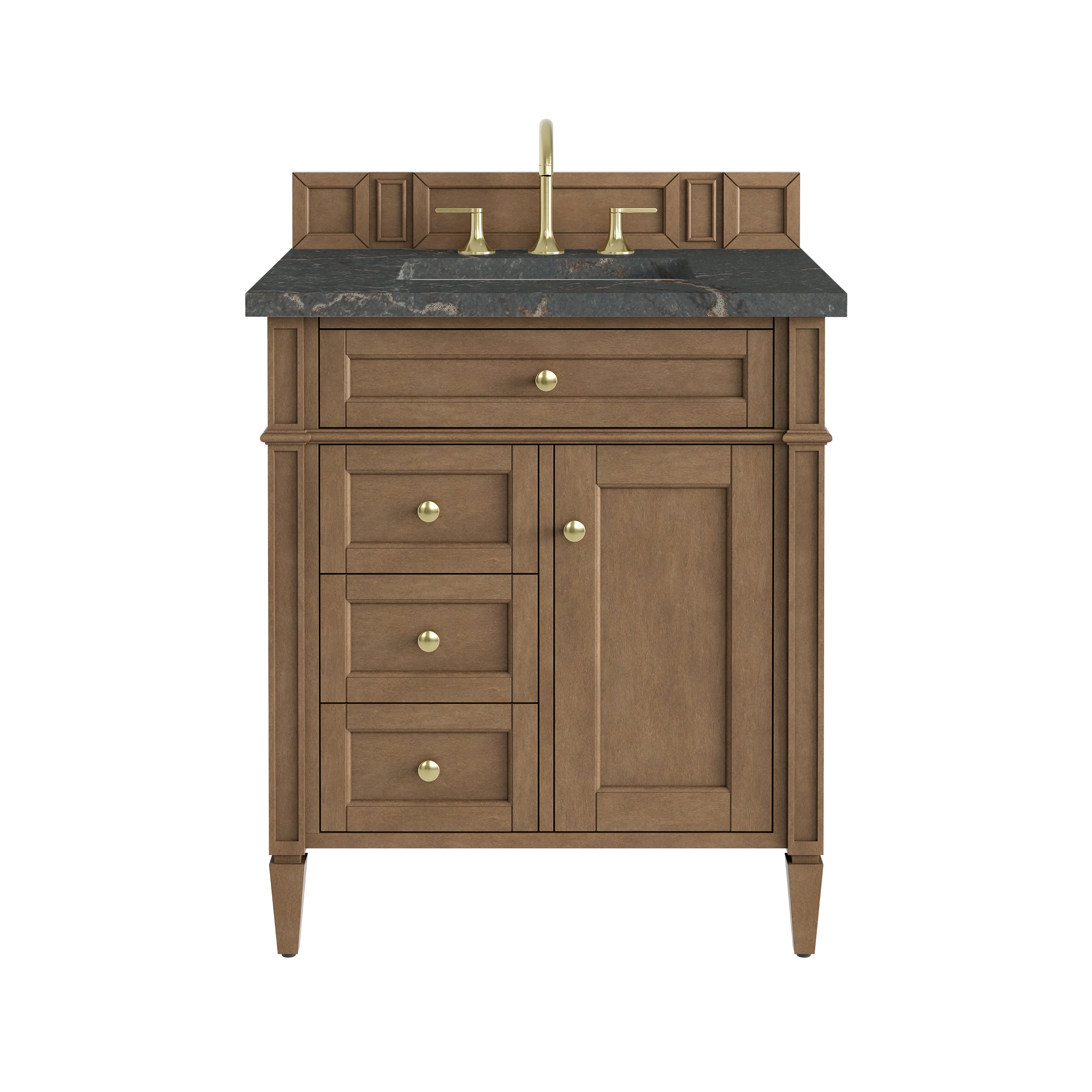 James Martin Brittany 30" Single Vanity in Pecan with 3cm Countertop