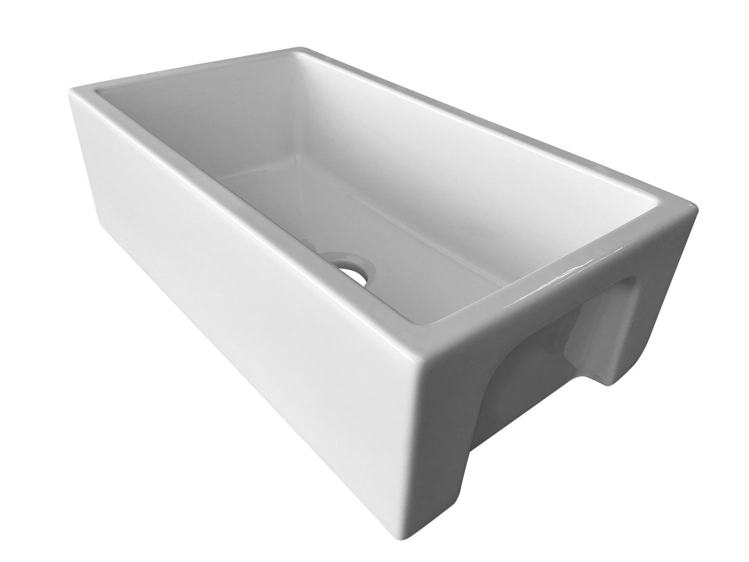 ALFI brand AB3318HS 33" x 18" Reversible Fluted / Smooth Fireclay Farm Sink
