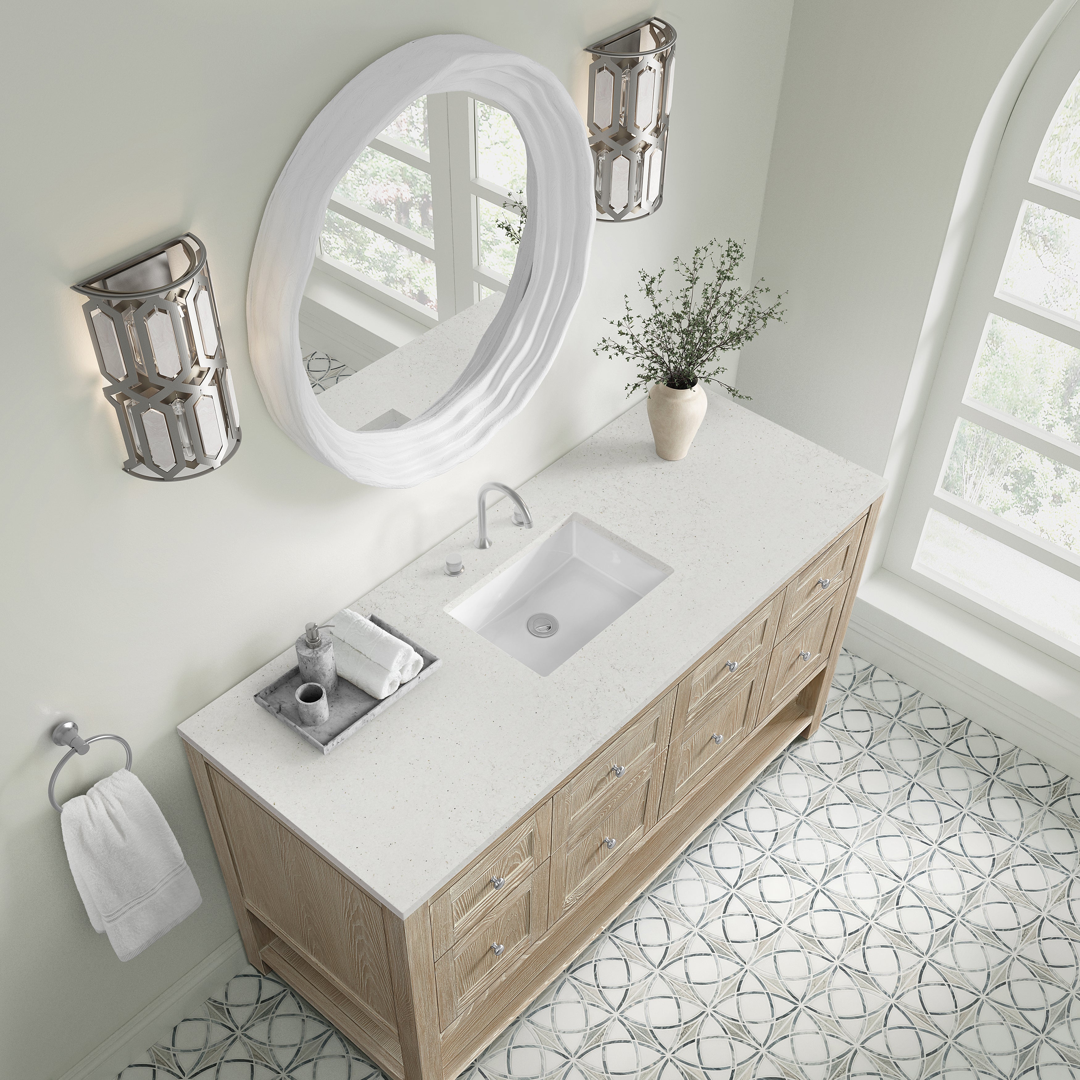 James Martin Breckenridge 60" Single Vanity in Whitewashed Oak with 3cm Countertop