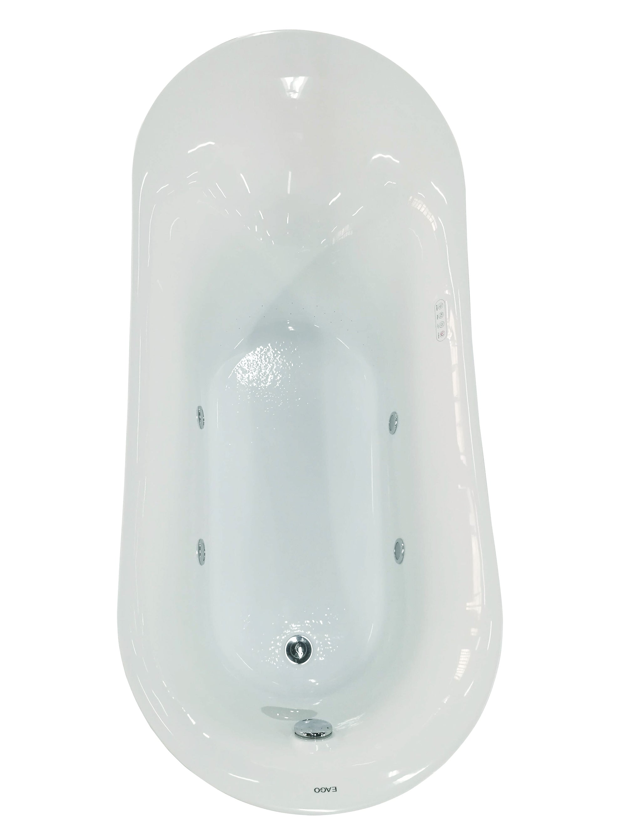 EAGO AM2140 6′ White Freestanding Air Bubble Bathtub with LED Lighting