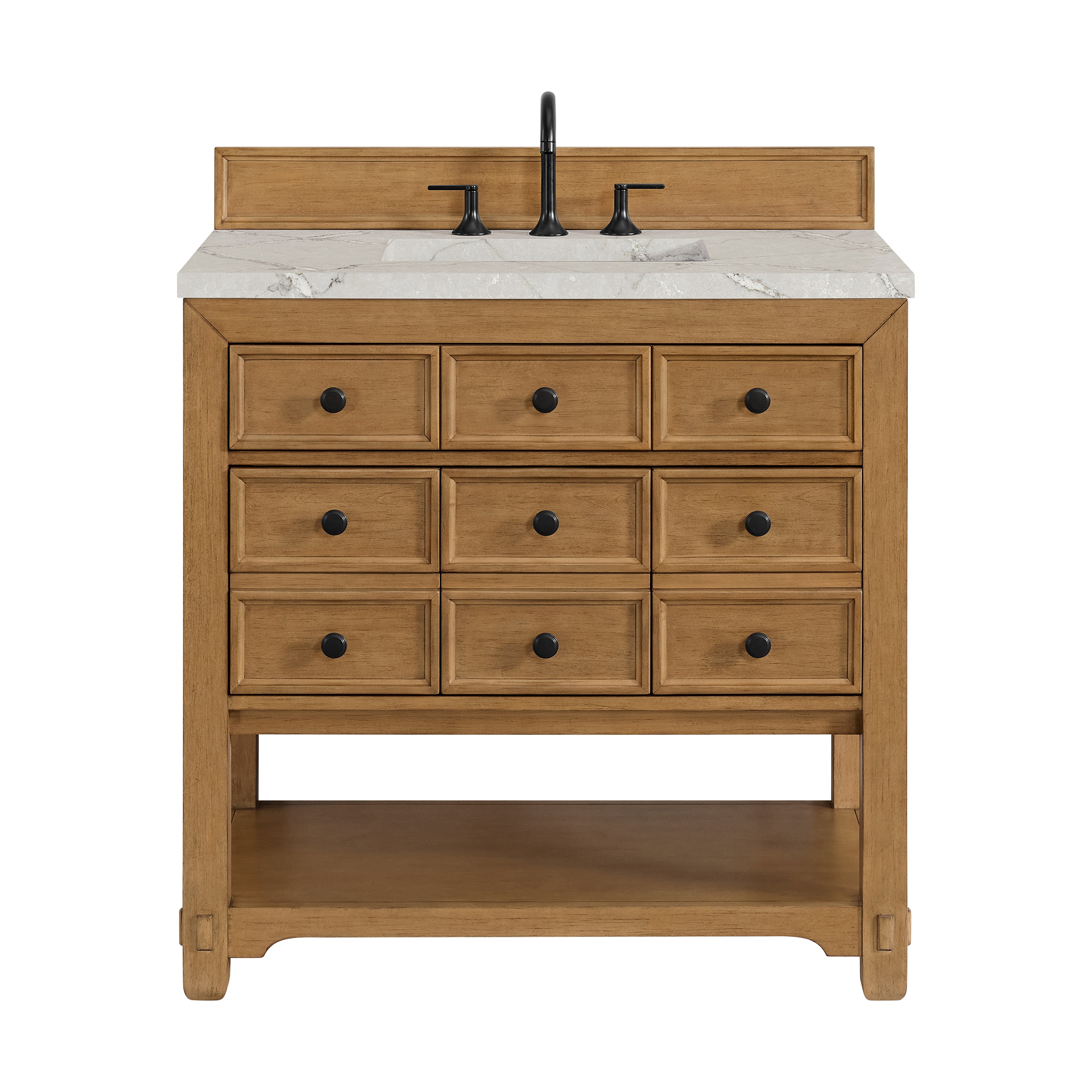 James Martin Malibu 36" Single Vanity in Amber Birch with 3cm Countertop