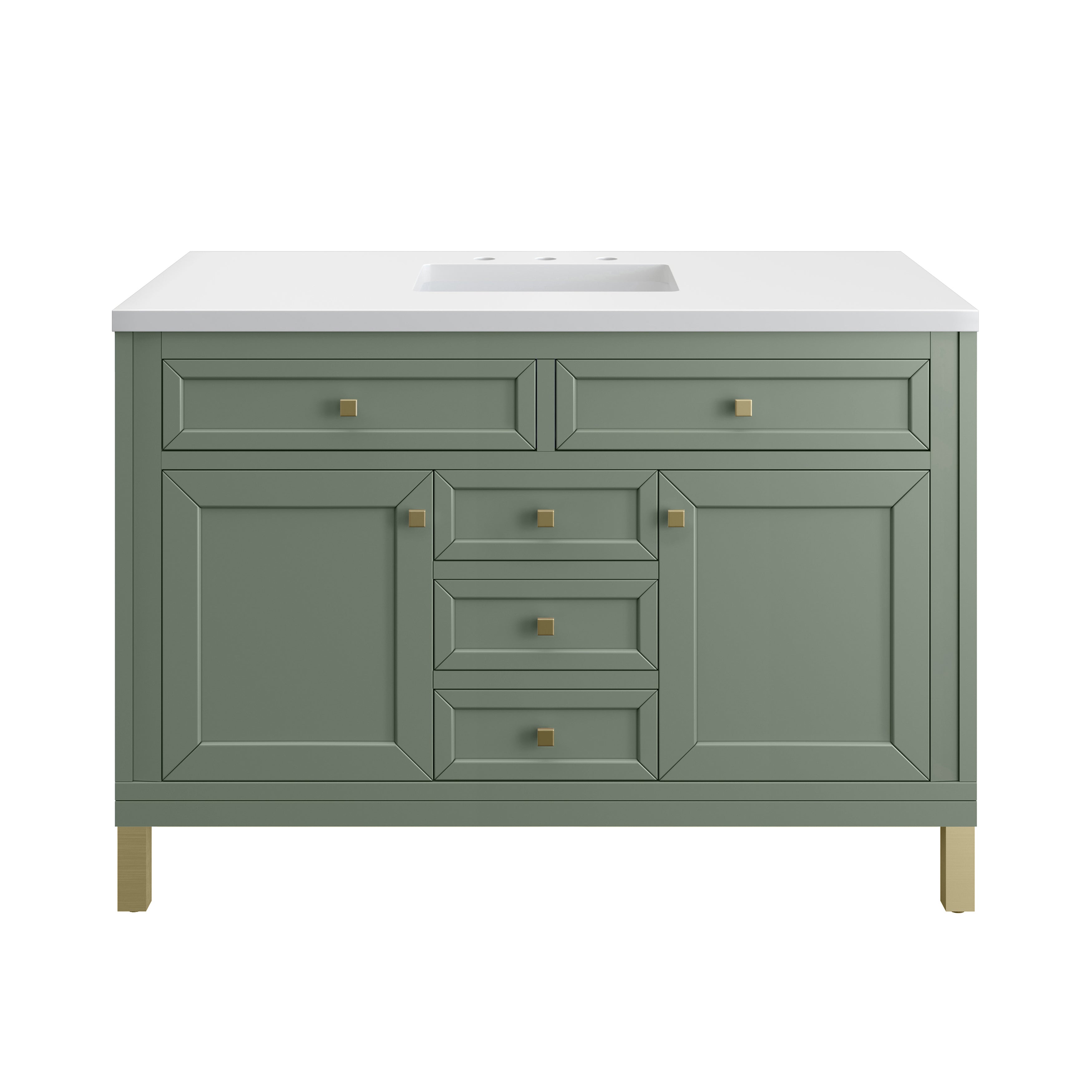 James Martin Chicago 48" Single Vanity in Smokey Celadon with 3cm Countertop