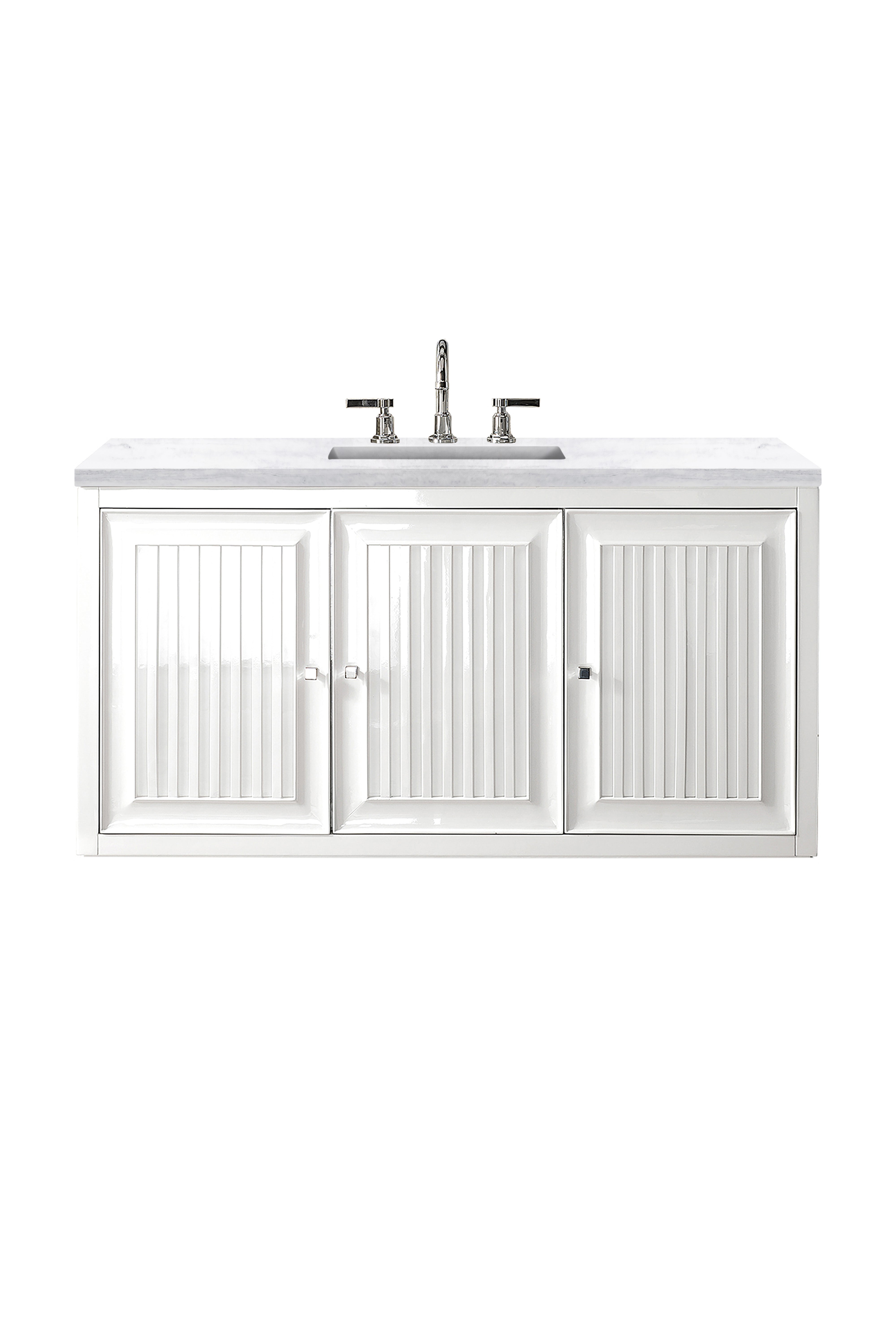 James Martin Athens 48" Single Vanity in Glossy White with 3cm Countertop