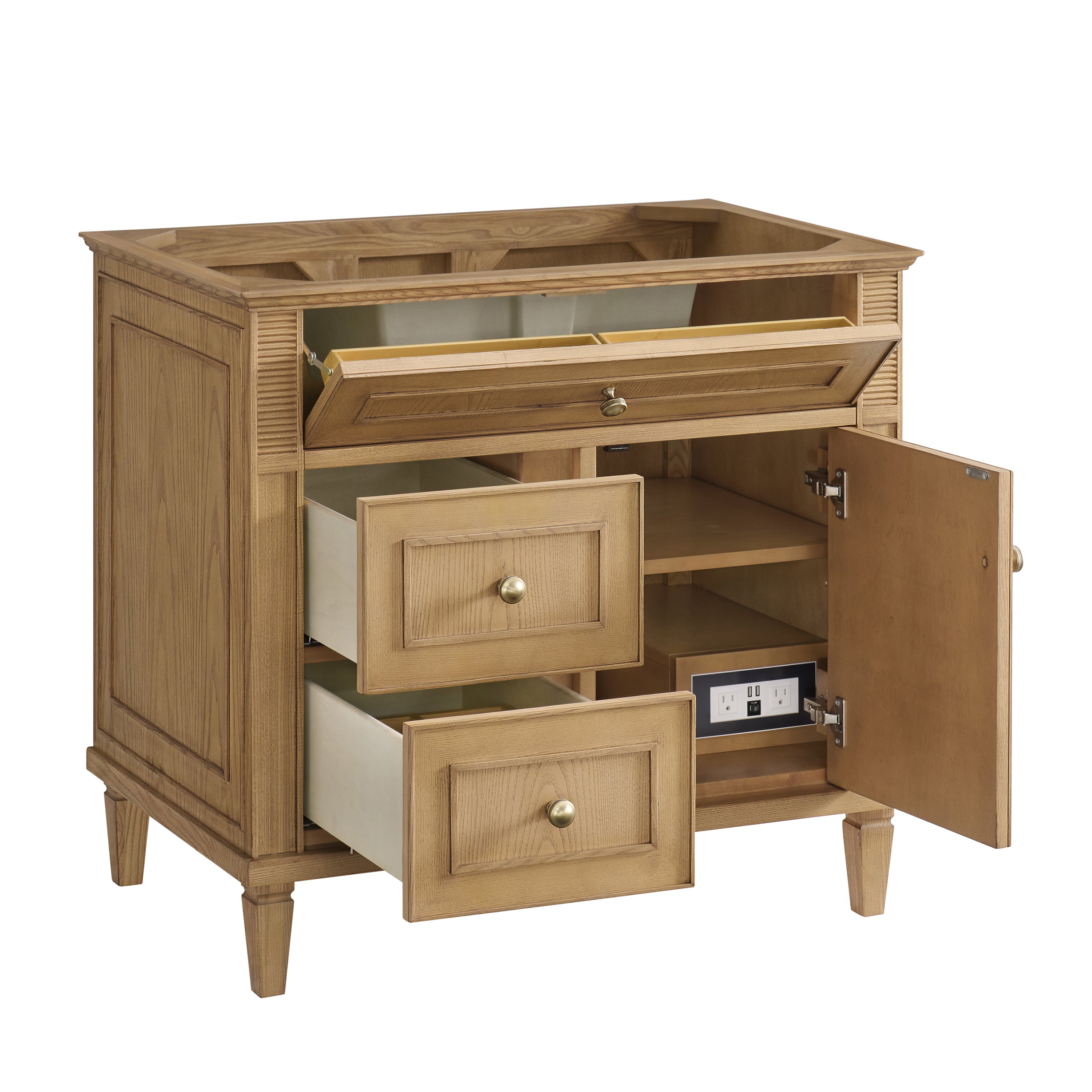James Martin Lorelai 36" Single Vanity in Light Natural Oak with 3cm Countertop