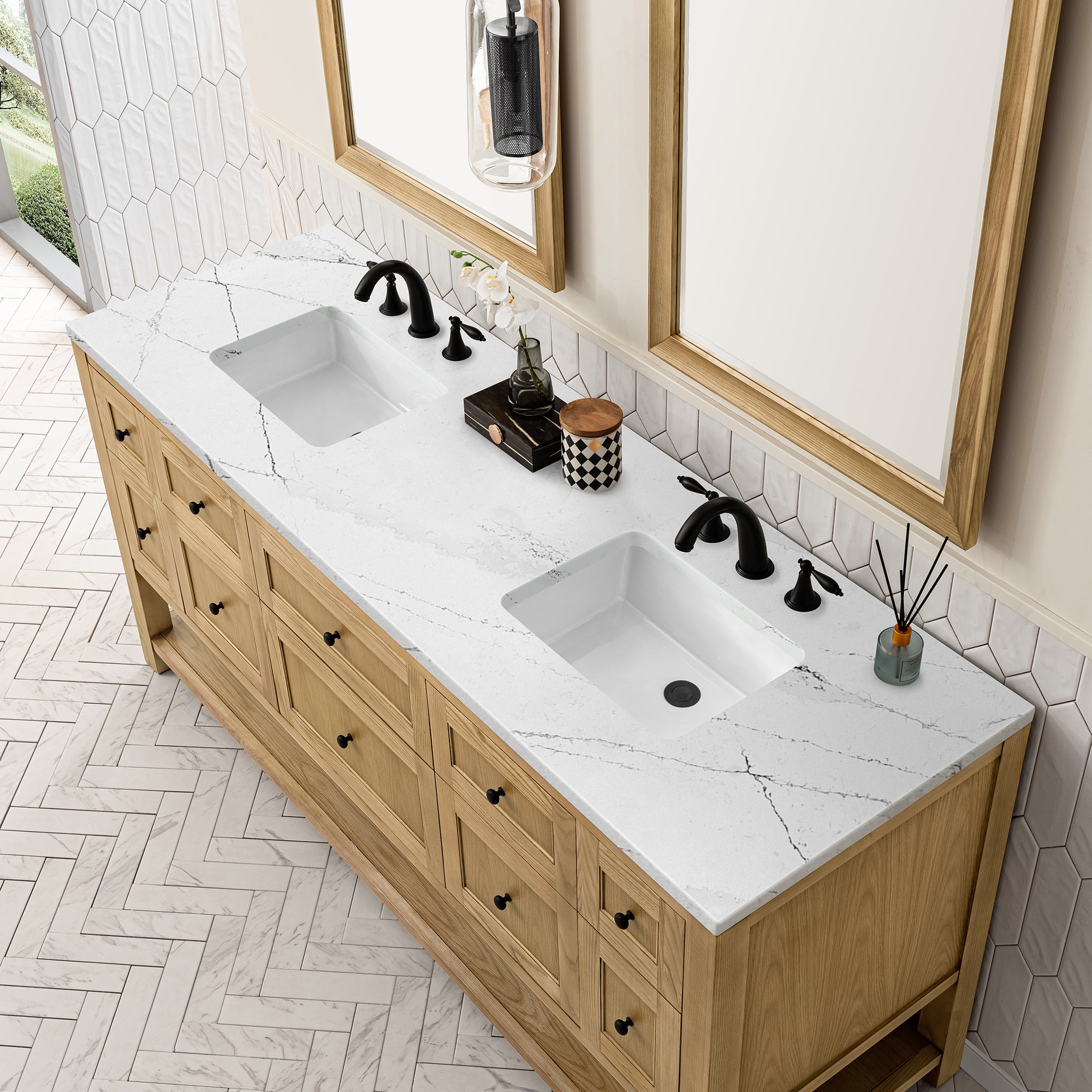 James Martin Breckenridge 72" Double Vanity in Light Natural Oak with 3cm Countertop