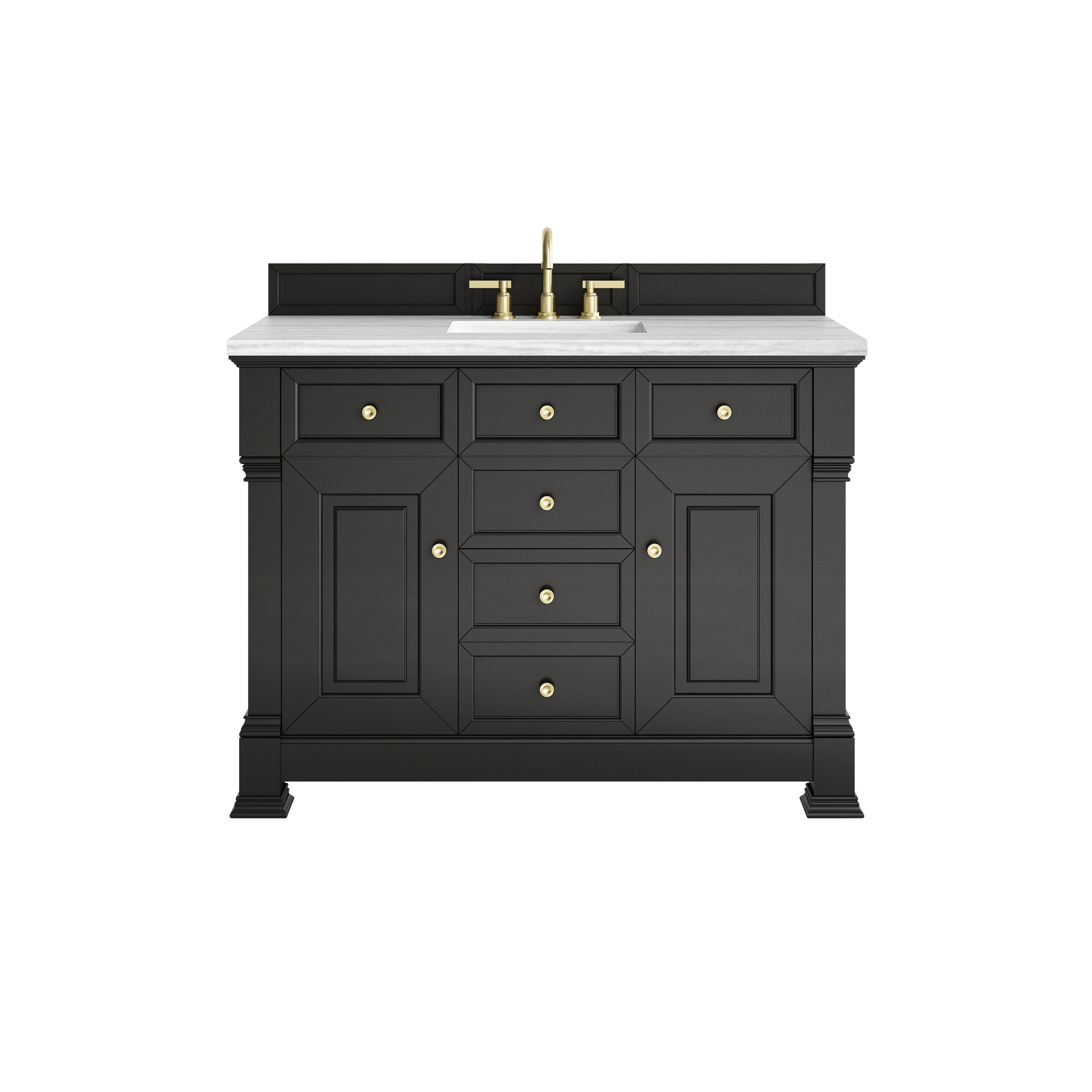 James Martin Brookfield 48" Single Vanity in Black Onyx with 3cm Countertop