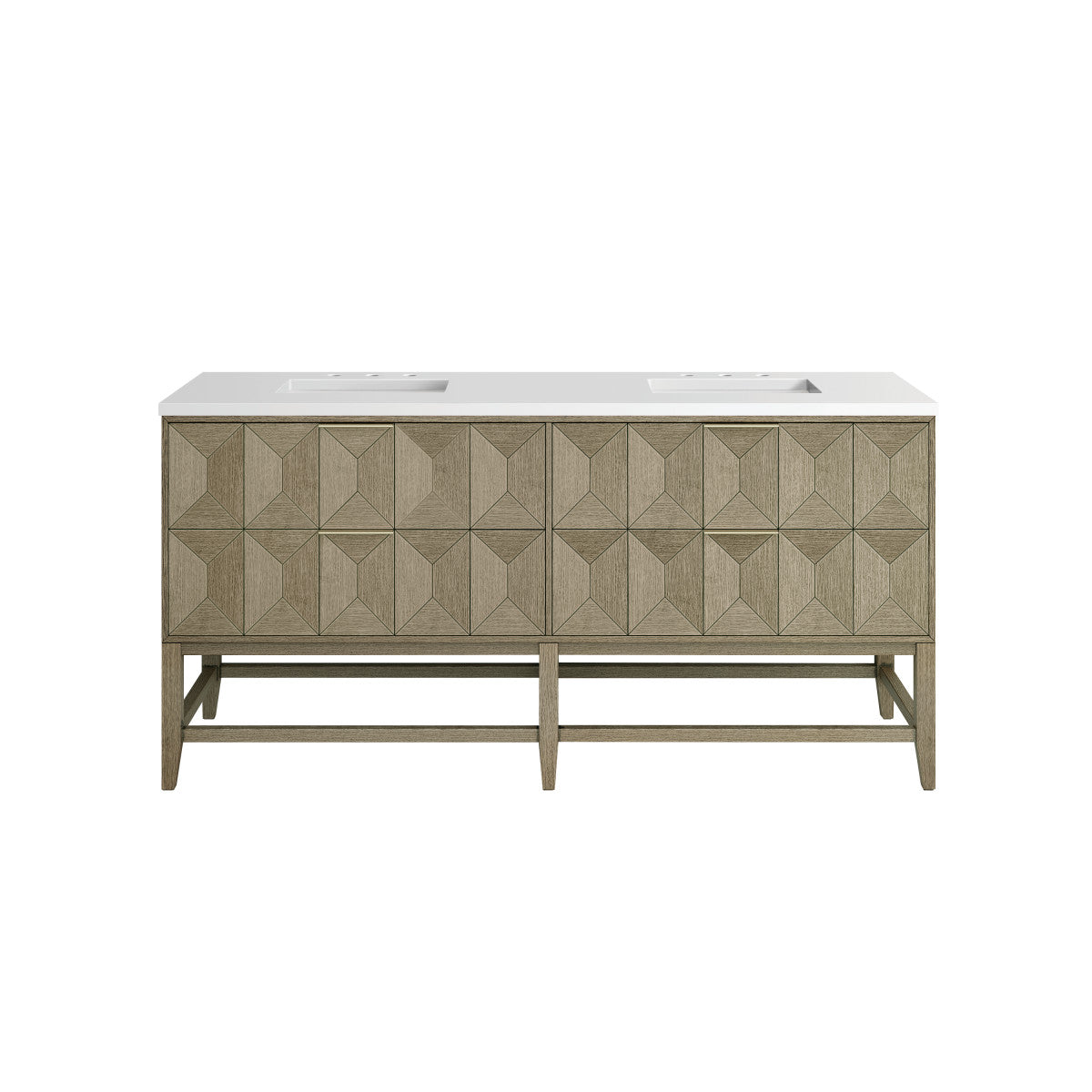 Emmeline 72" Double Vanity Cabinet, Pebble Oak
