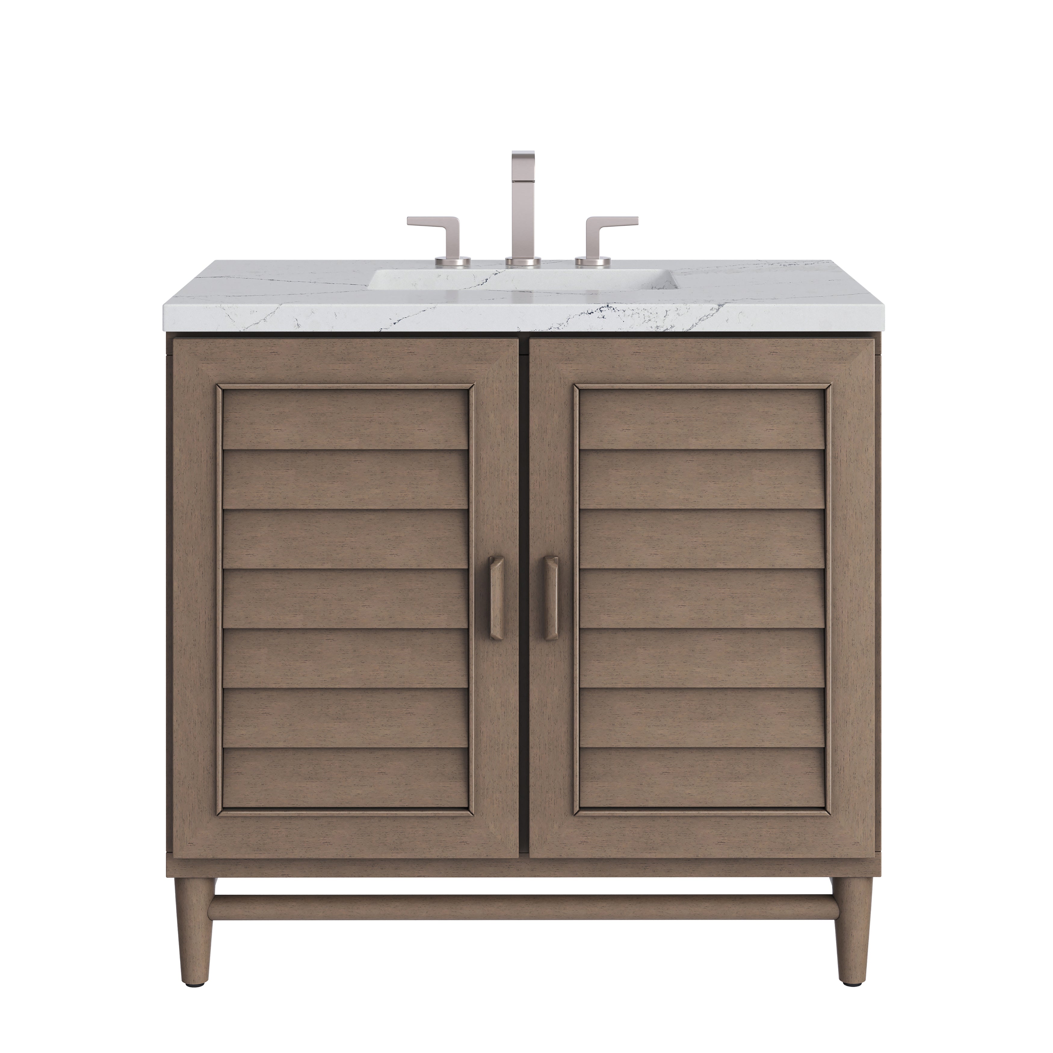 James Martin Portland 36" Single Vanity in Whitewashed Walnut with 3cm Countertop