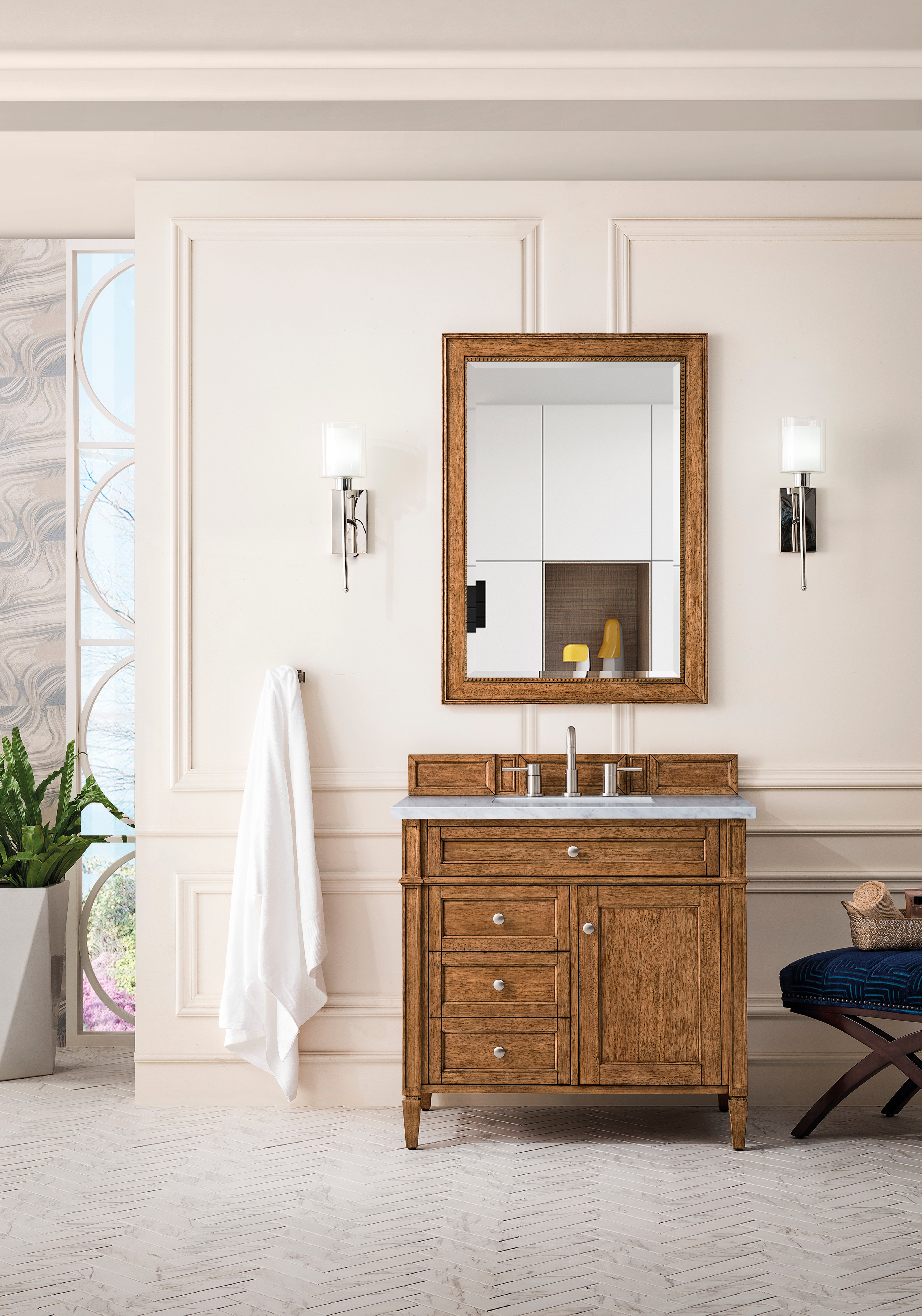 James Martin Brittany 36" Single Vanity in Saddle Brown with 3cm Countertop