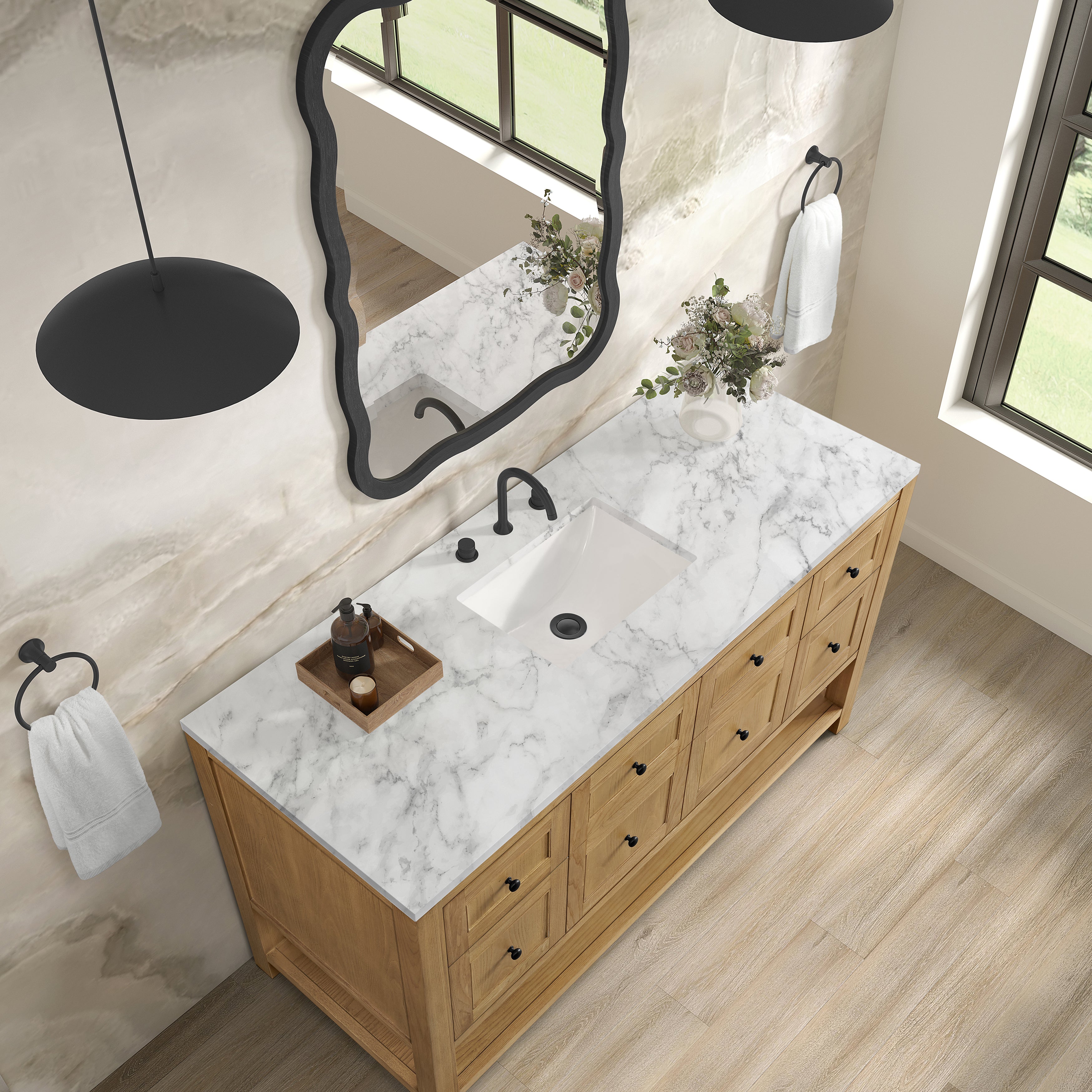 James Martin Breckenridge 60" Single Vanity in Light Natural Oak with 3cm Countertop
