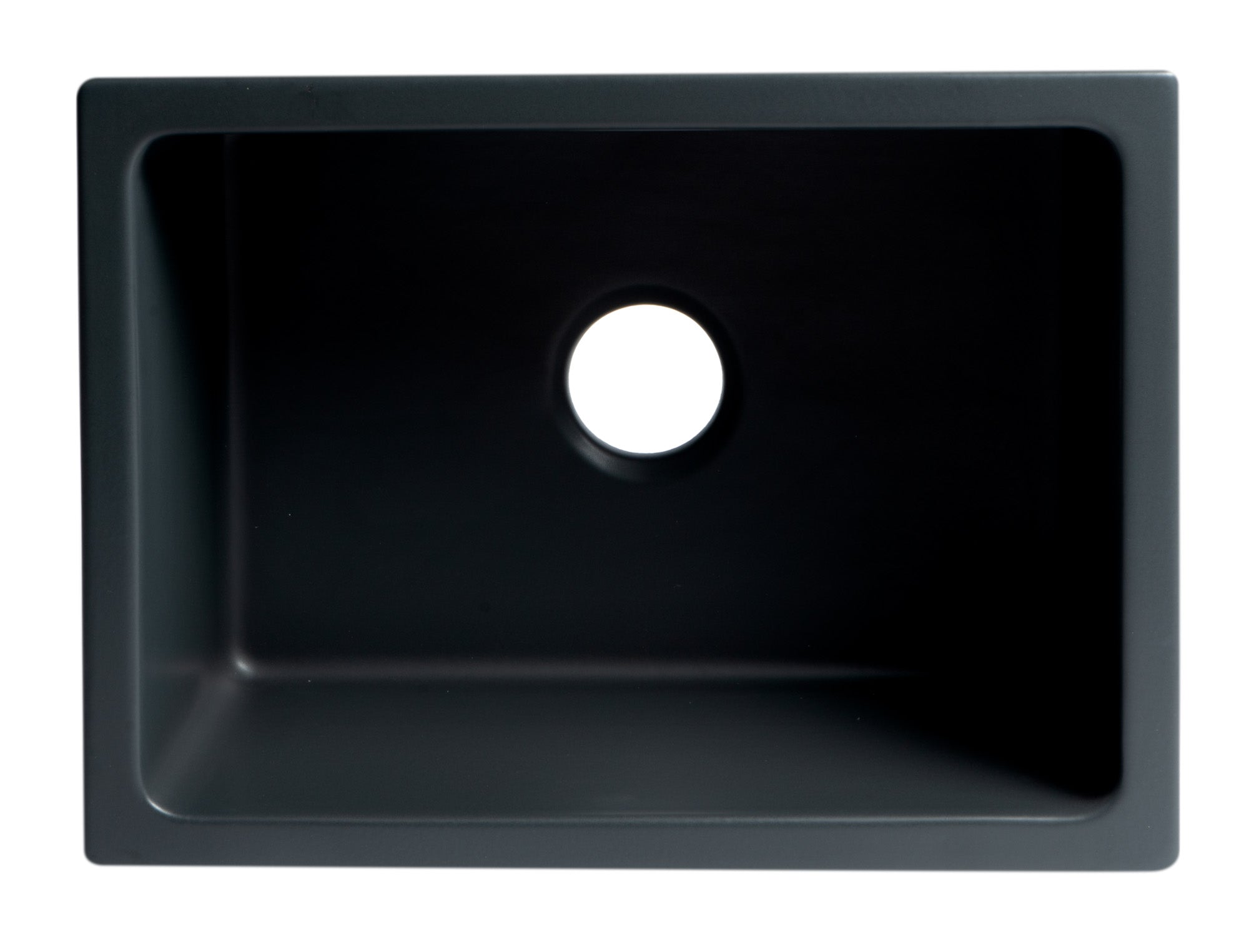 ALFI brand AB2418HS 24" Reversible Smooth / Fluted Single Bowl Fireclay Farm Sink – Biscuit, Black Gloss, Black Matte, White