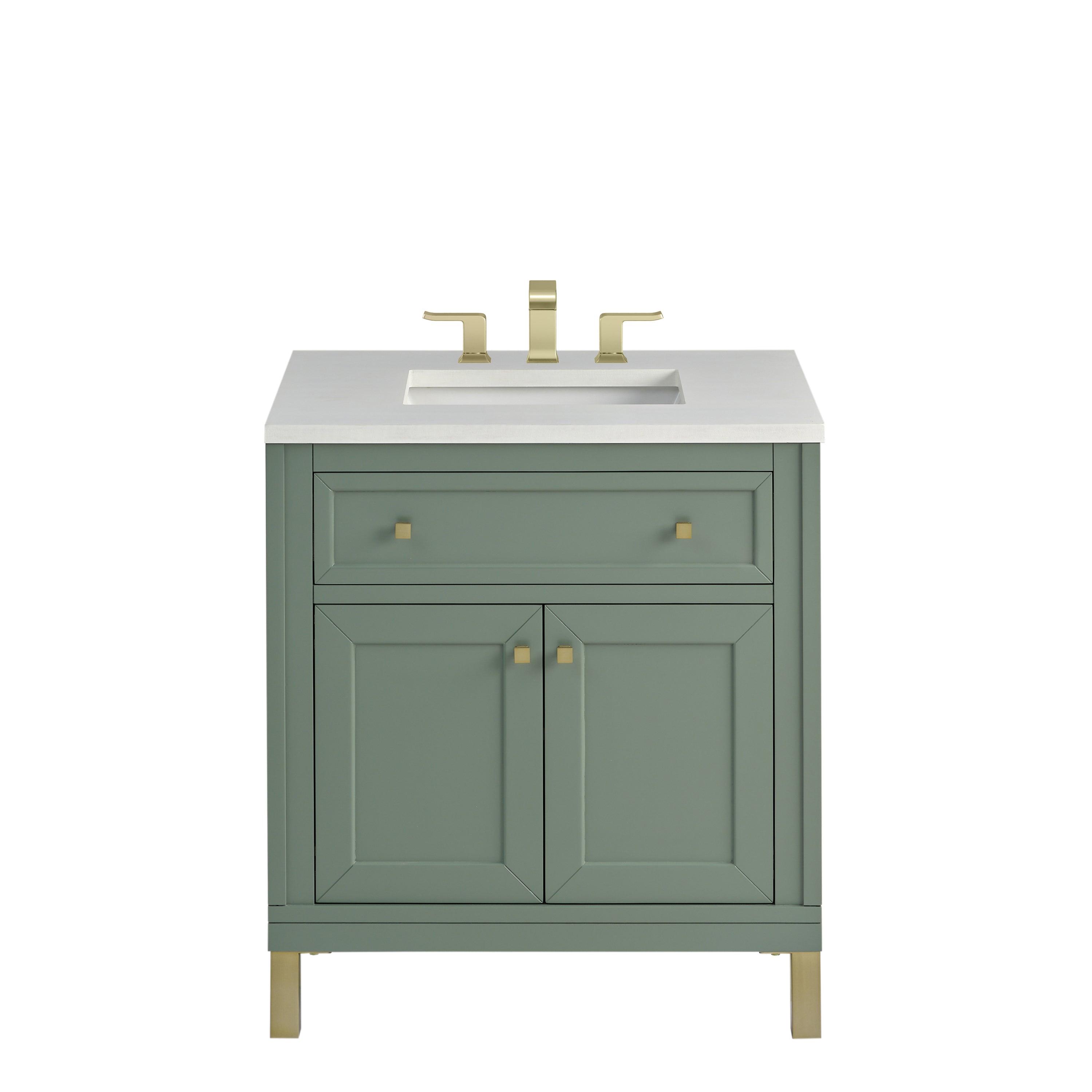 James Martin Chicago 30" Single Vanity in Smokey Celadon with 3cm Countertop
