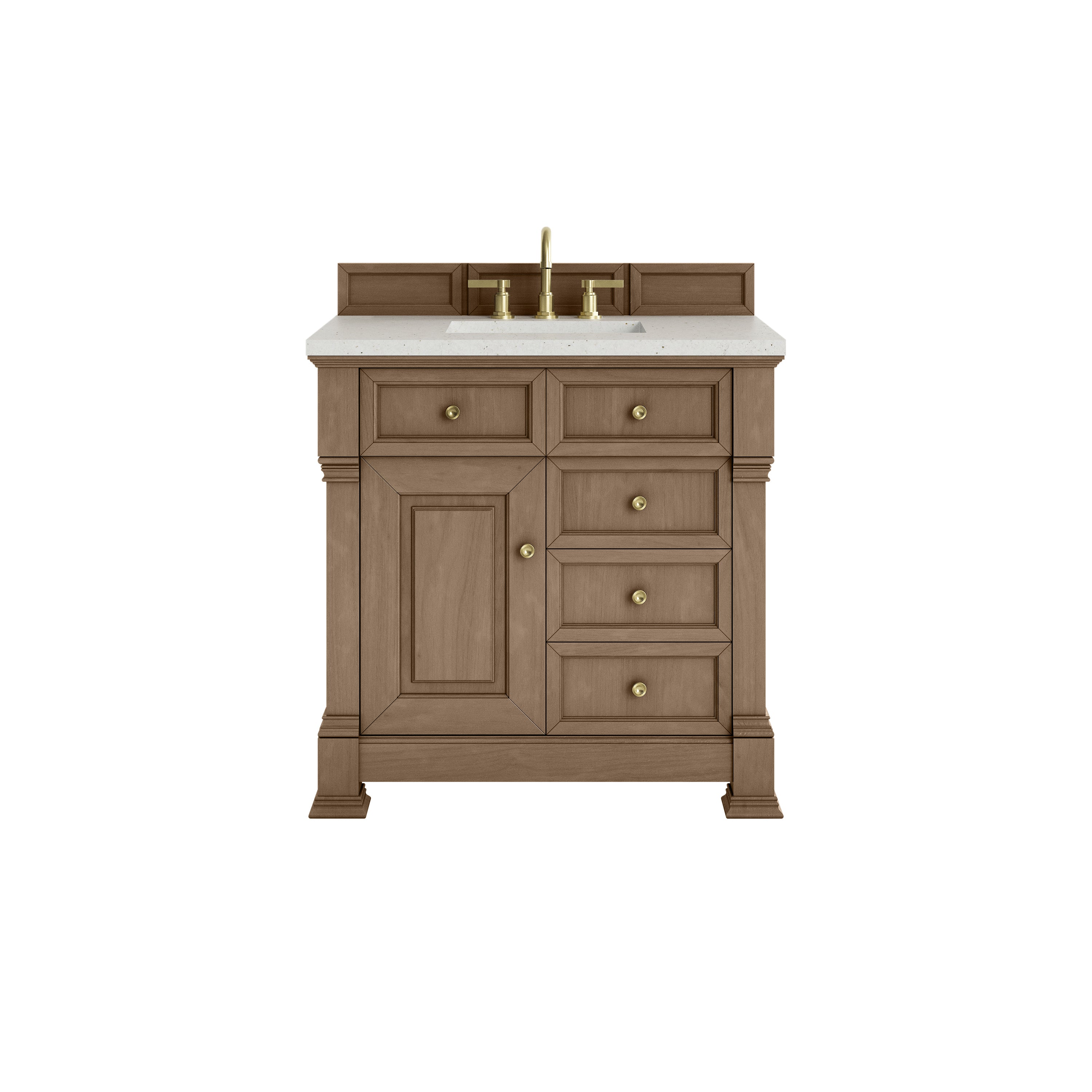 James Martin Brookfield 36" Single Vanity in Pecan with 3cm Countertop