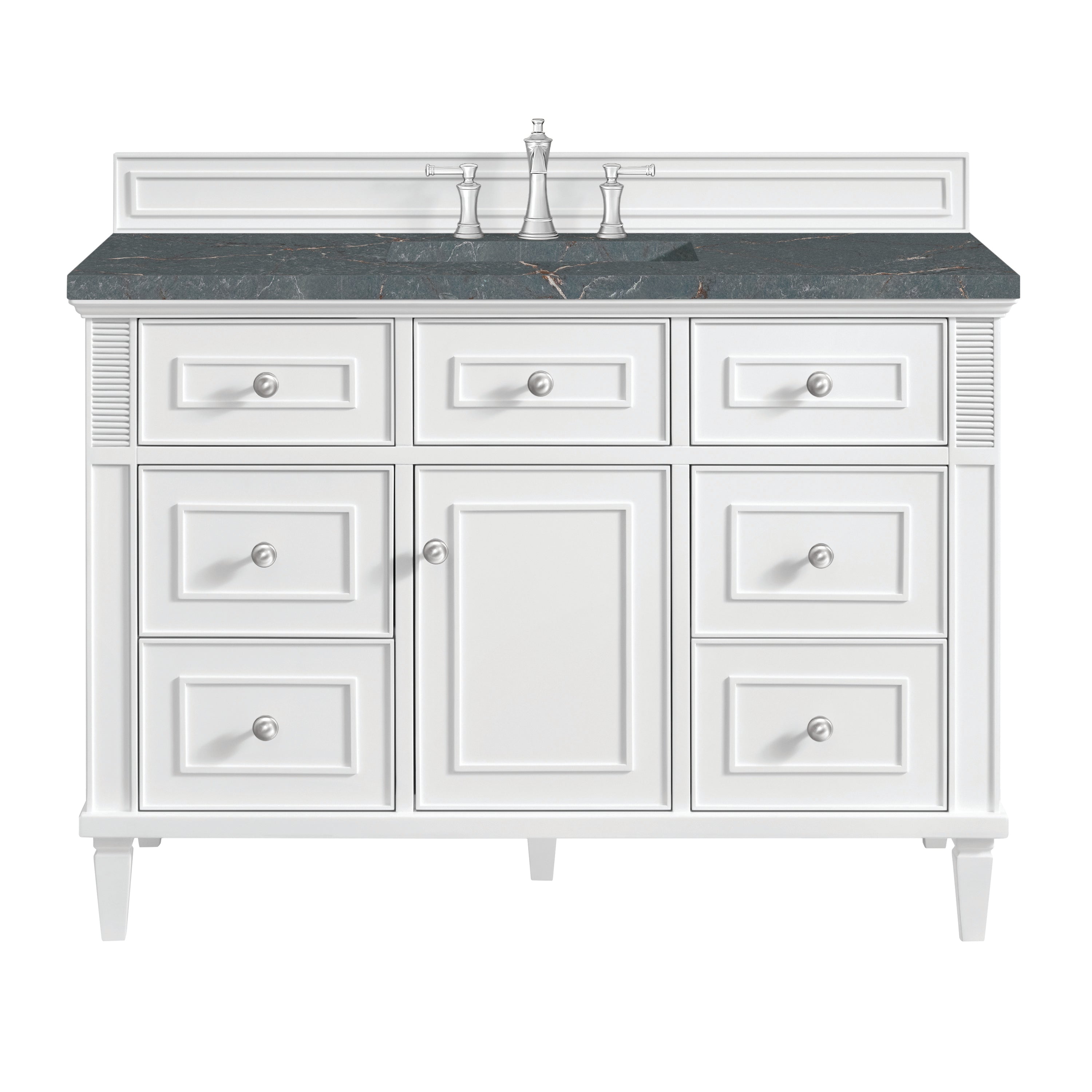 James Martin Lorelai 48" Single Vanity in Bright White with 3cm Countertop