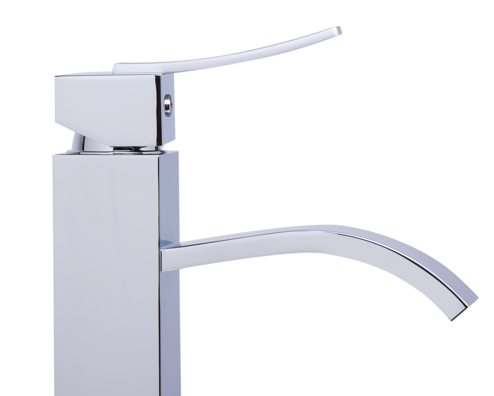 ALFI brand AB1158 Tall Square Body Curved Spout Single Lever Bathroom Faucet