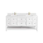 James Martin Breckenridge 72" Double Vanity in Bright White with 3cm Countertop