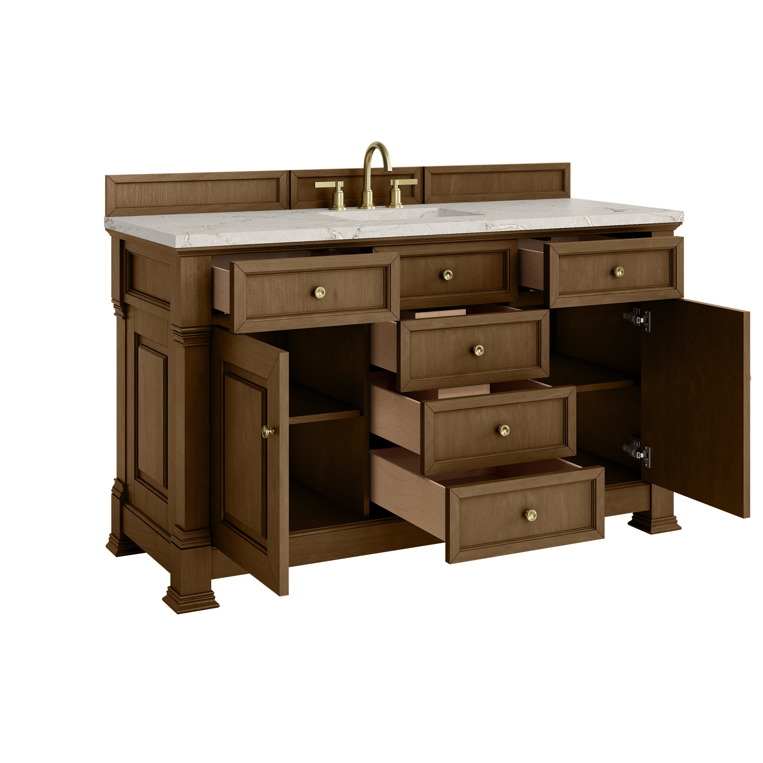 James Martin Brookfield 60" Single Vanity in Honey Oak with 3cm Countertop