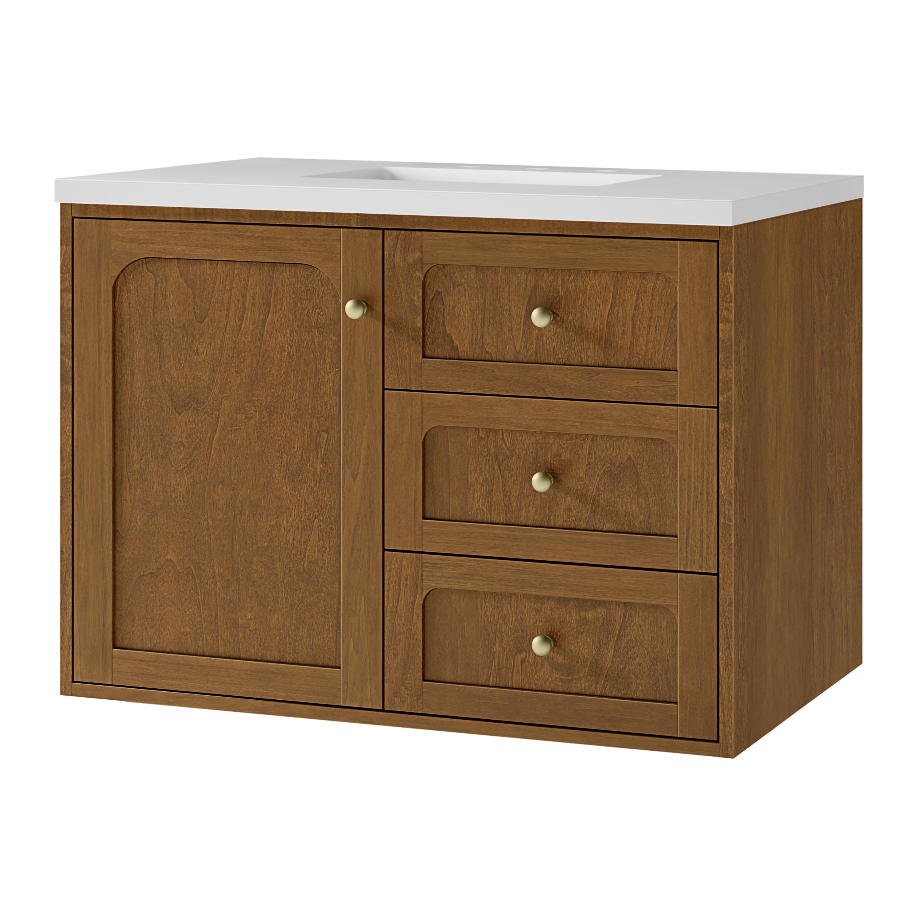 James Martin Laurent 36" Single Vanity in Honey Oak with 3cm Countertop