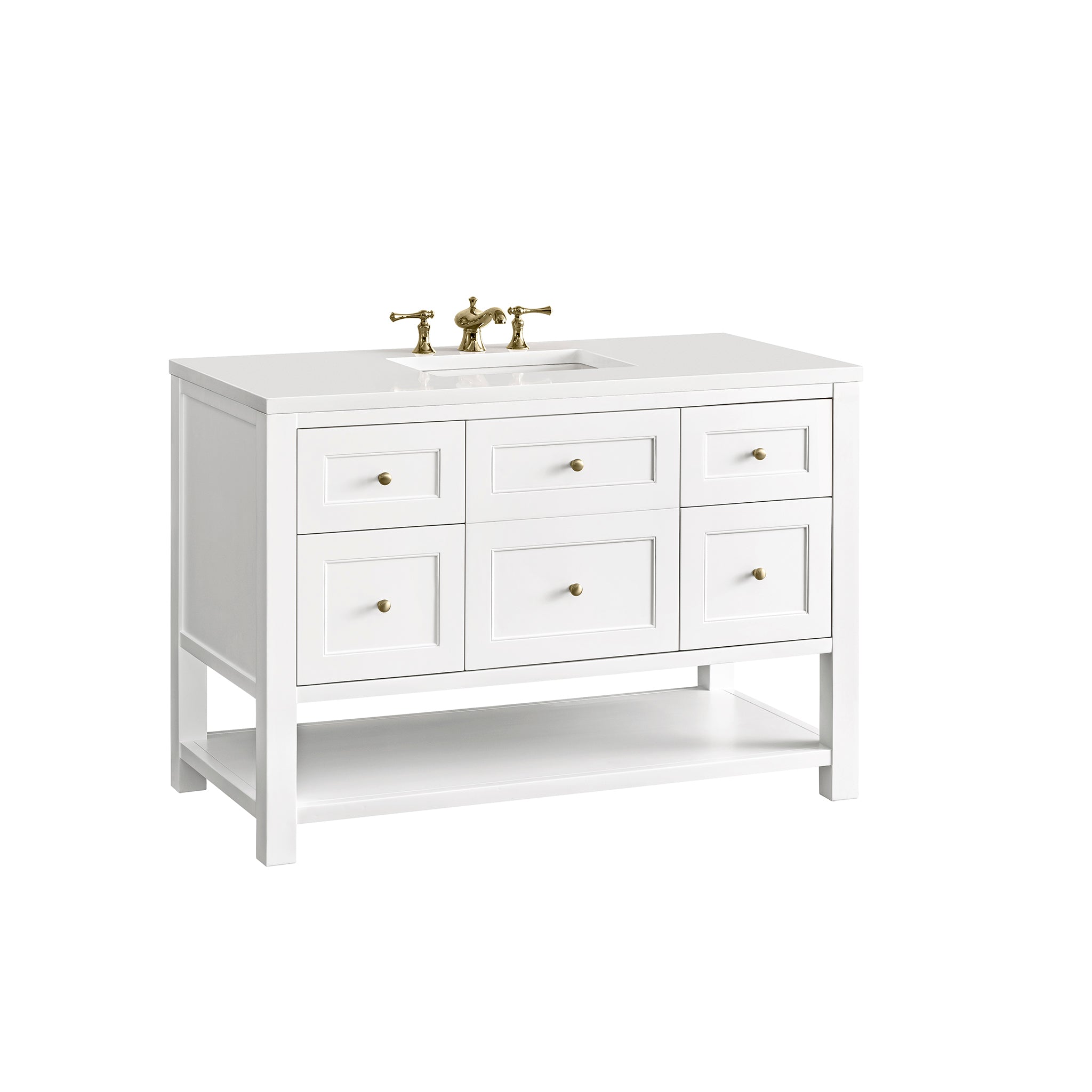 James Martin Breckenridge 48" Single Vanity in Bright White with 3cm Countertop